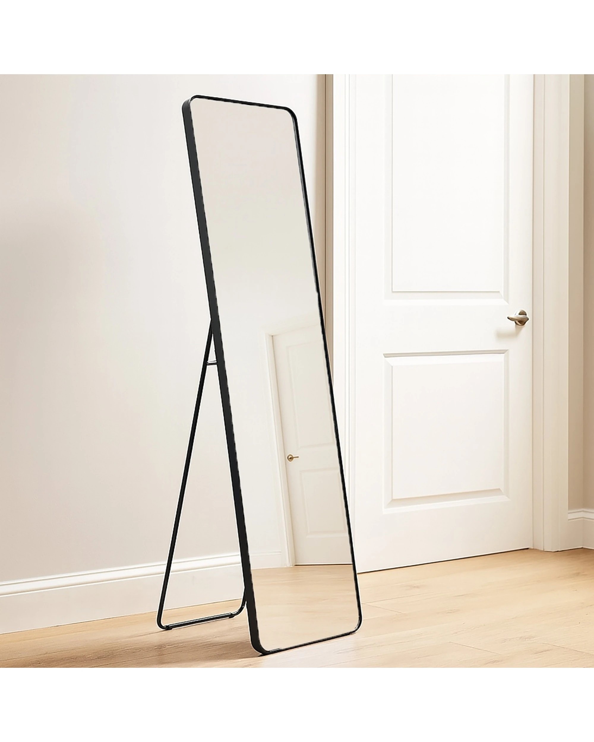 3 Urban Style Standing Mirror Full Length Contemporary Decor 150cm - Black, 3 of 9