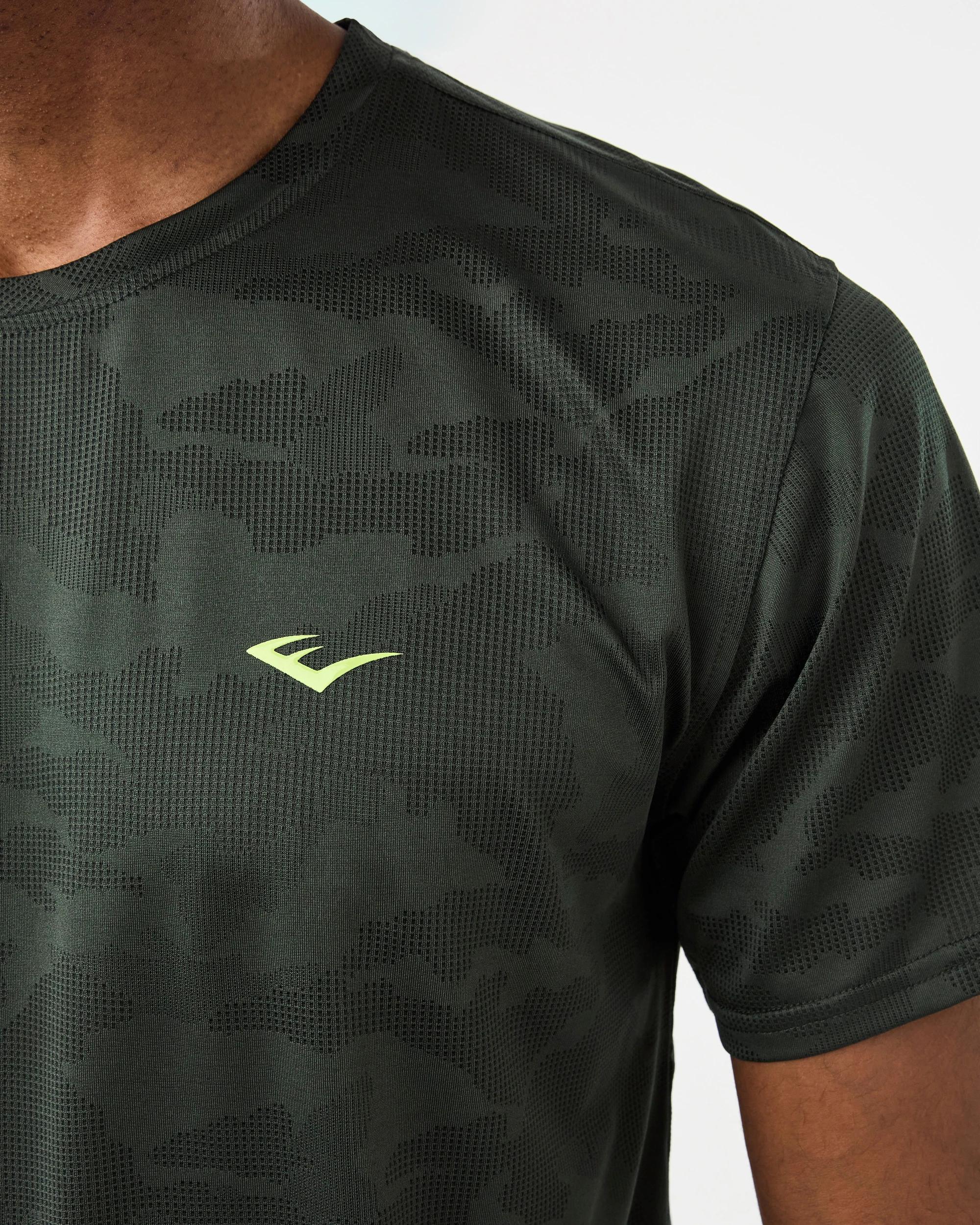 5 Everlast Mens Evertech Jaquard Training T-shirt Green Camo, 5 of 7
