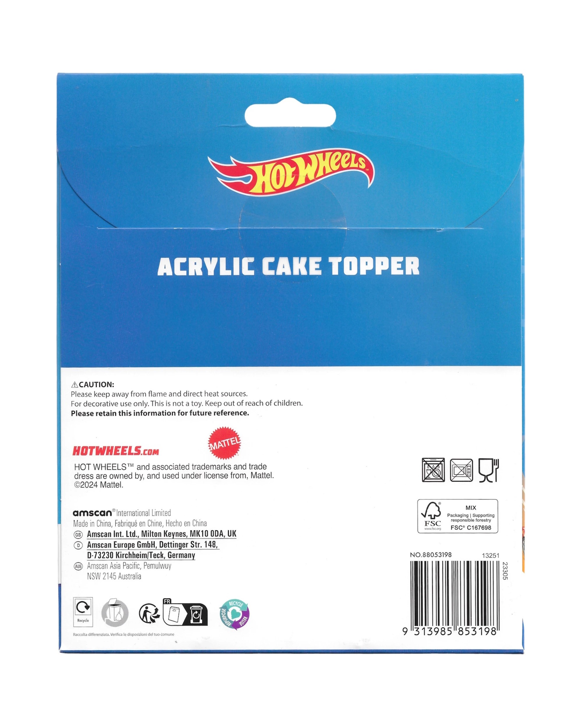 4 Hot Wheels Hot Wheels Acrylic Cake Topper, 4 of 4