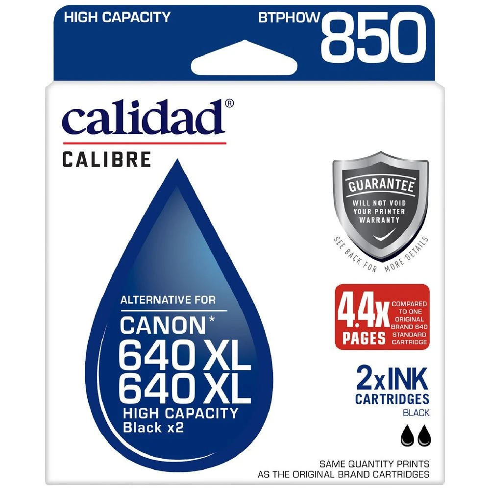 1 Calidad Canon PG-640XL Ink Cartridges Black 2 Pack, 1 of 7