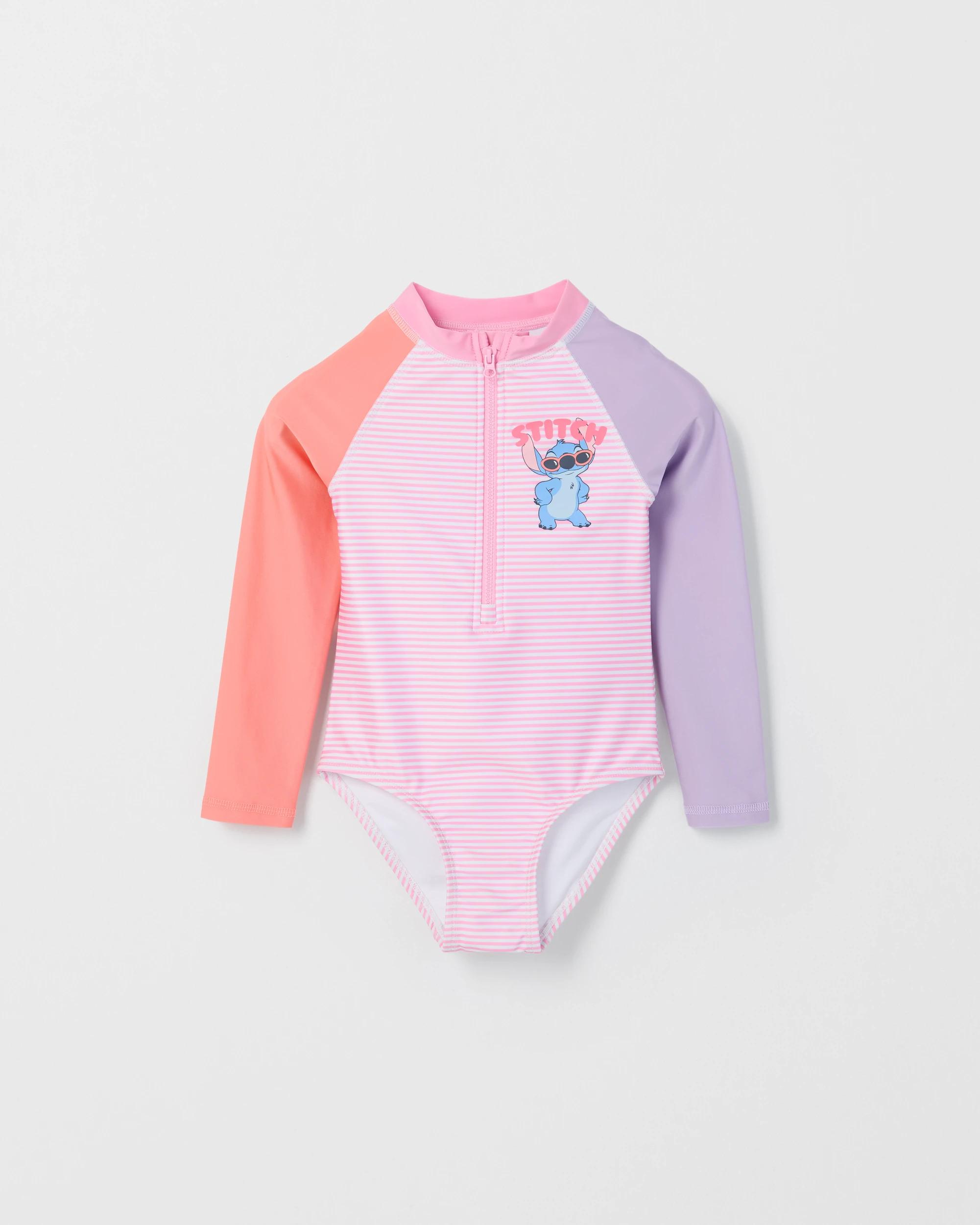1 Disney Lilo & Stitch Colourblock Swim Surfsuit STITCH PINK, 1 of 2