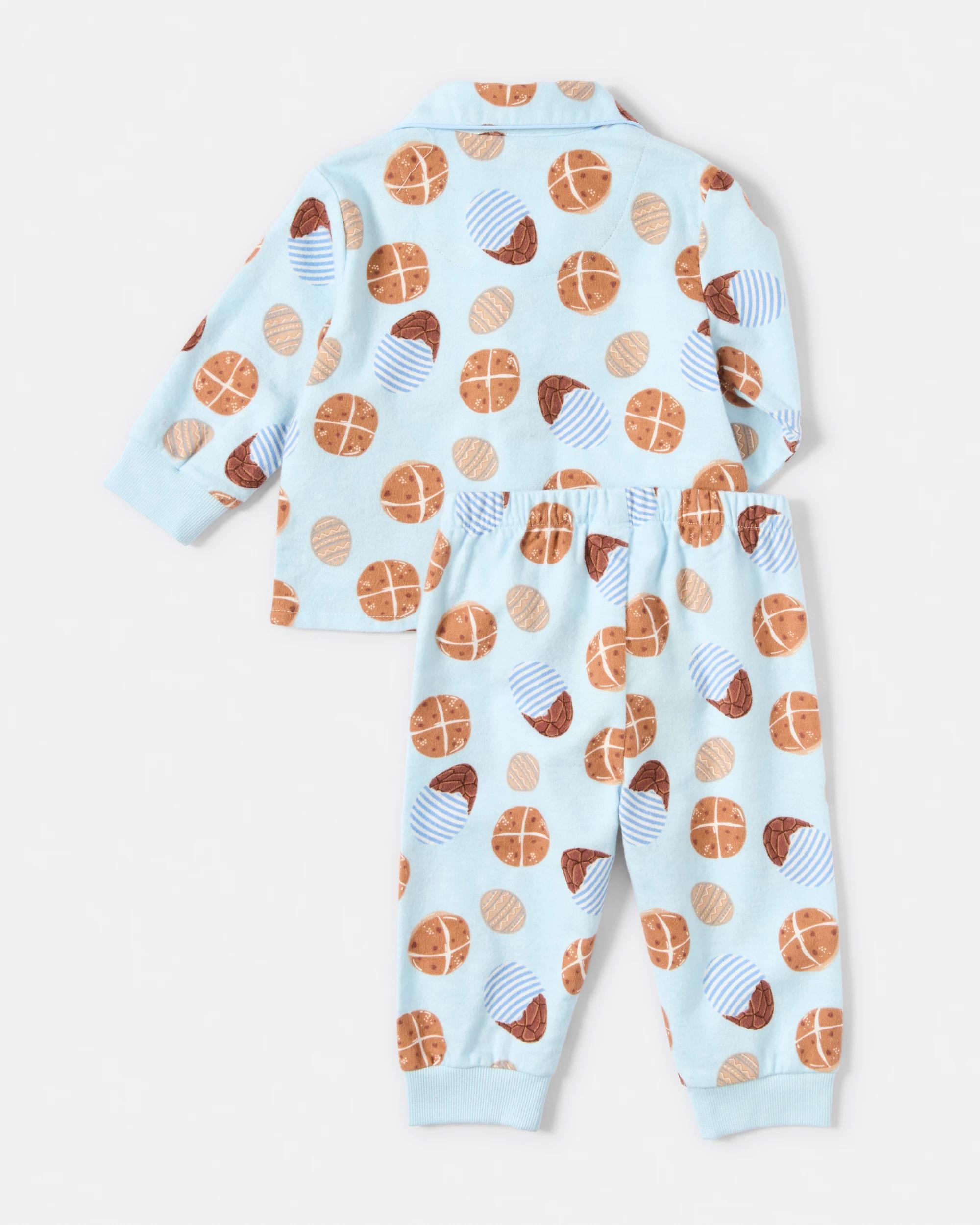 2 Australian Cotton Flannelette Pyjama Set Blu Sweets, 2 of 5