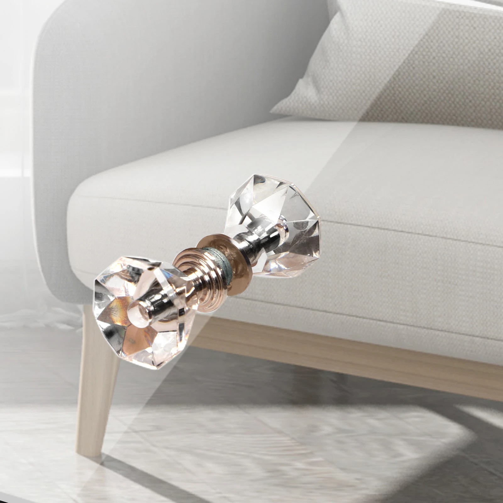 9 Alfordson Bedside Table Mirrored Cabinet Nightstand Side End Table Drawers - Silver, 9 of 10