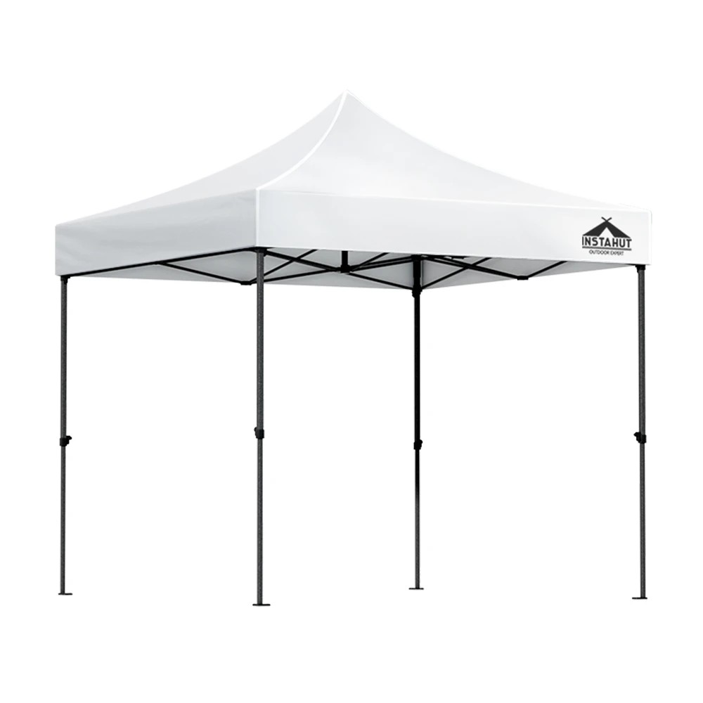 1 Instahut Gazebo Pop Up 3x3m w/Base Podx4 Marquee Folding Outdoor Wedding Camping Tent Shade Canopy - White, 1 of 6