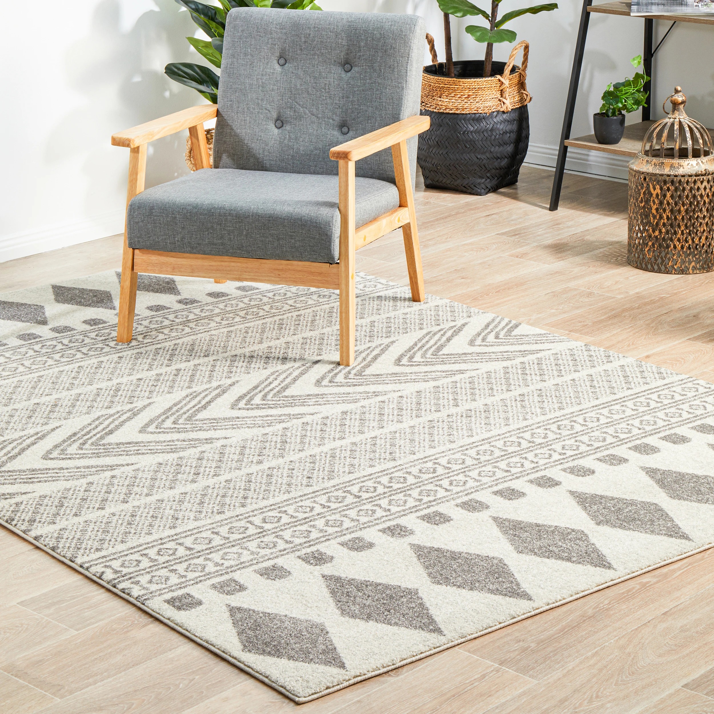1 Common Ground Rugs Phantom 359 330x240cm - Extra Large Floor Rug - Silver, 1 of 8