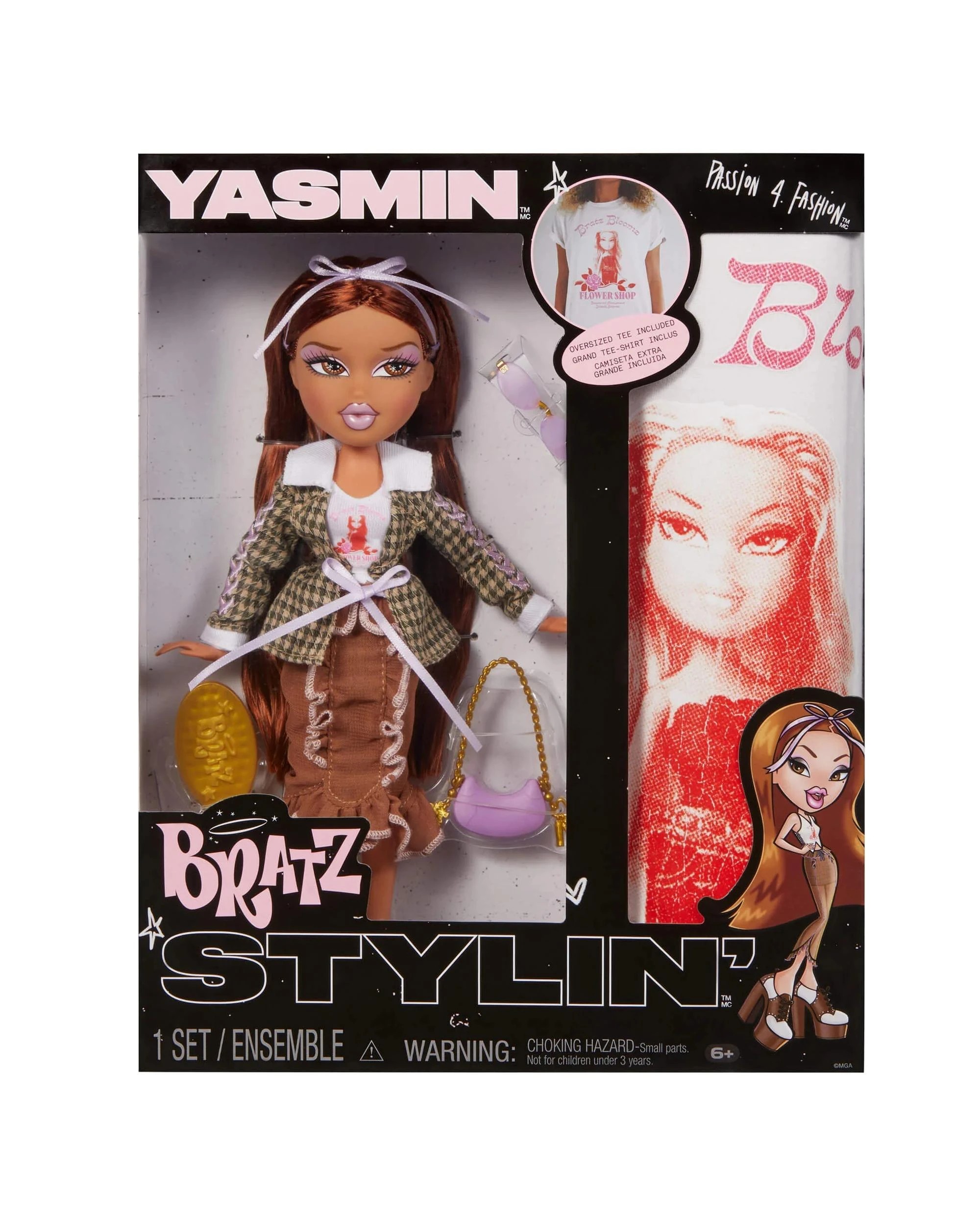 1 Bratz Stylin' Yasmin Fashion Doll with Oversized Tee, 1 of 8