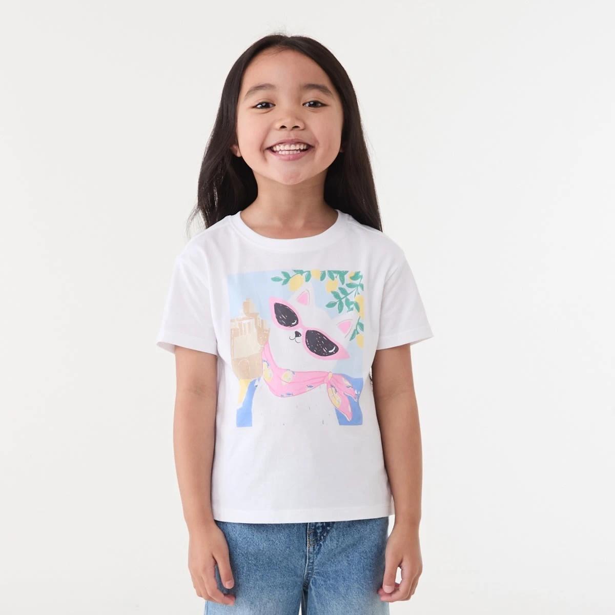 1 Print T-shirt CAT ON AMALFI COAST WHITE, 1 of 6