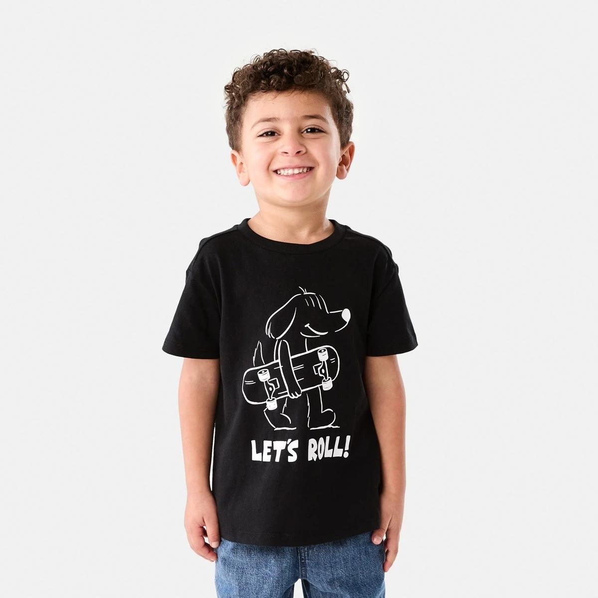 1 Chest Print T-shirt SKATE DOG KMART BLACK, 1 of 6