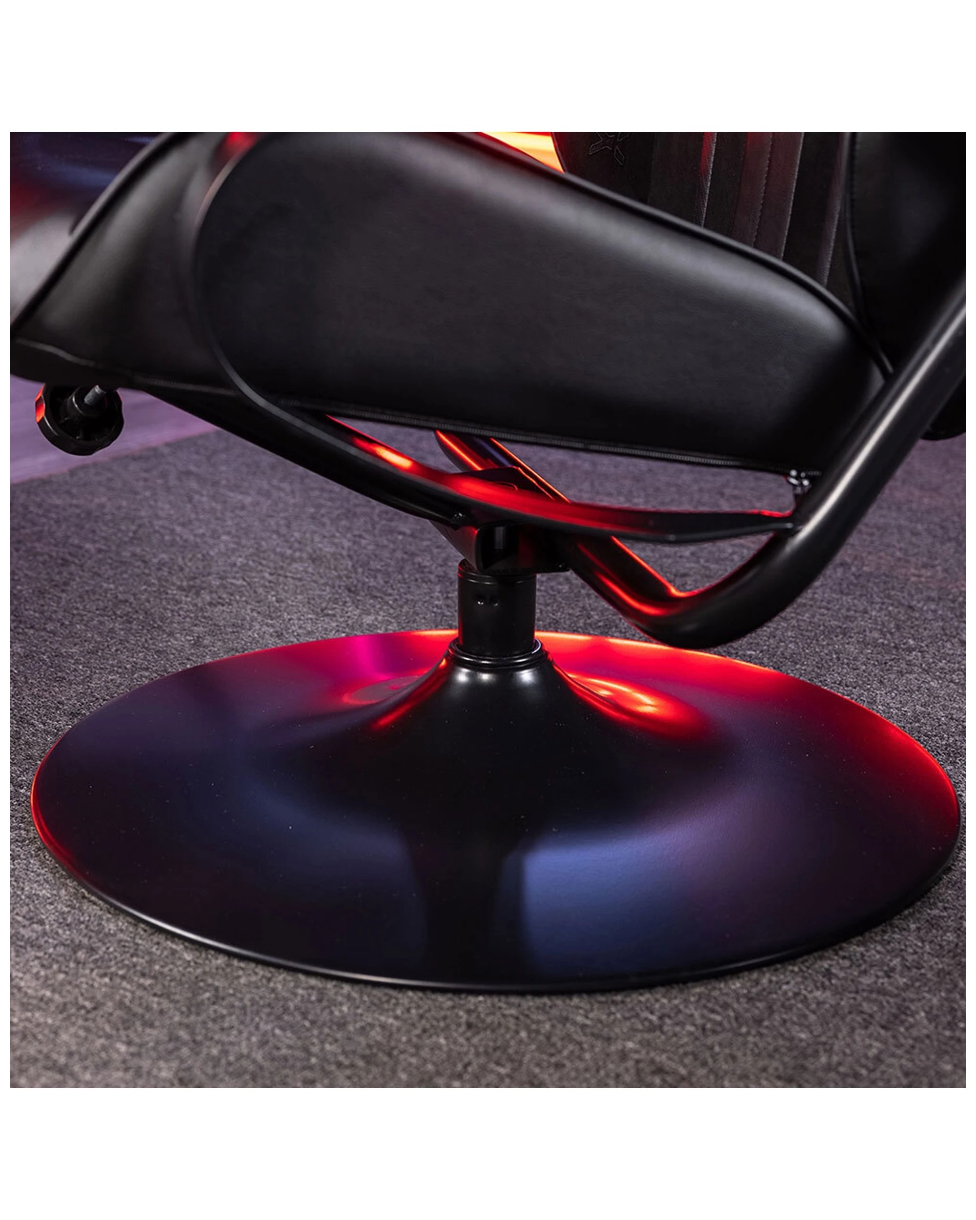 7 X Rocker Milano Auto Reclining Gaming/lounge Rocking Chair W/ Footstool
 - Black, 7 of 9