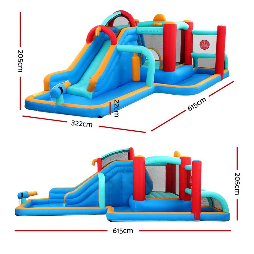 2 Kids Inflatable Water Slide Splash Pool Park Jumping Castle Bounce 615X322CM - Multi, 2 of 7