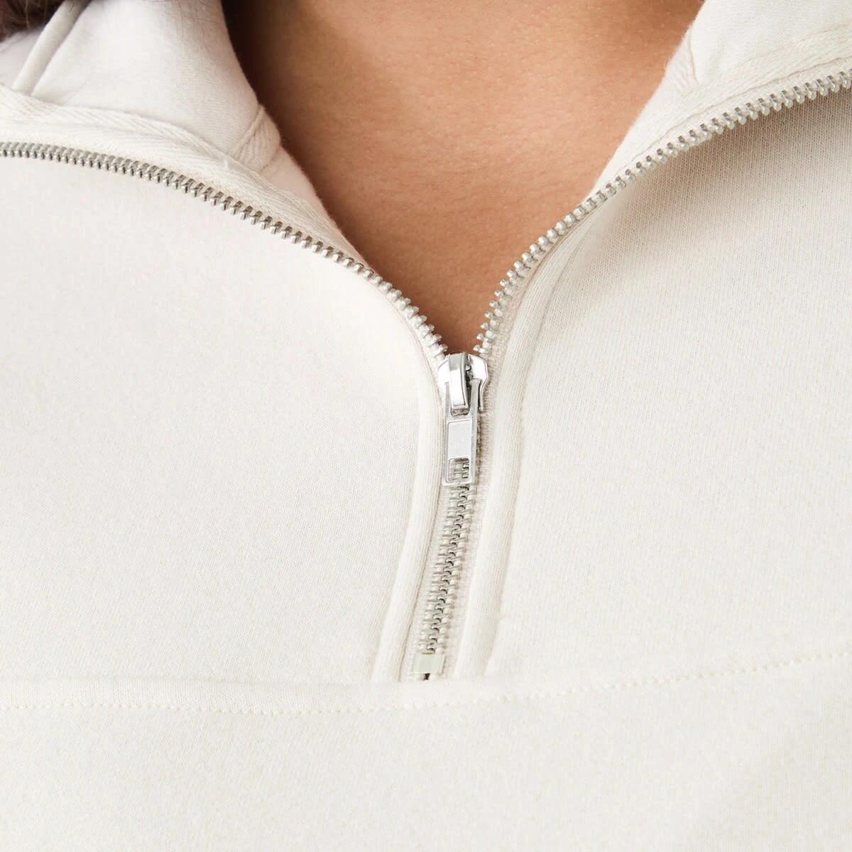 5 Curve Long Sleeve Seam Front Zip Sweatshirt Nat Beige, 5 of 5