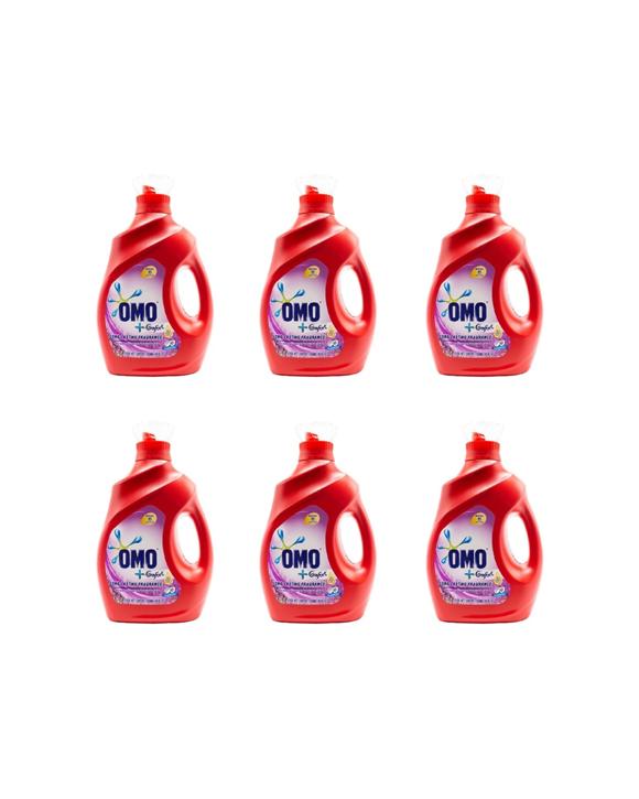 Omo 6PK Comfort Auto Liquid Laundry Detergent Front Top Loader 6 X 1.9L - Red