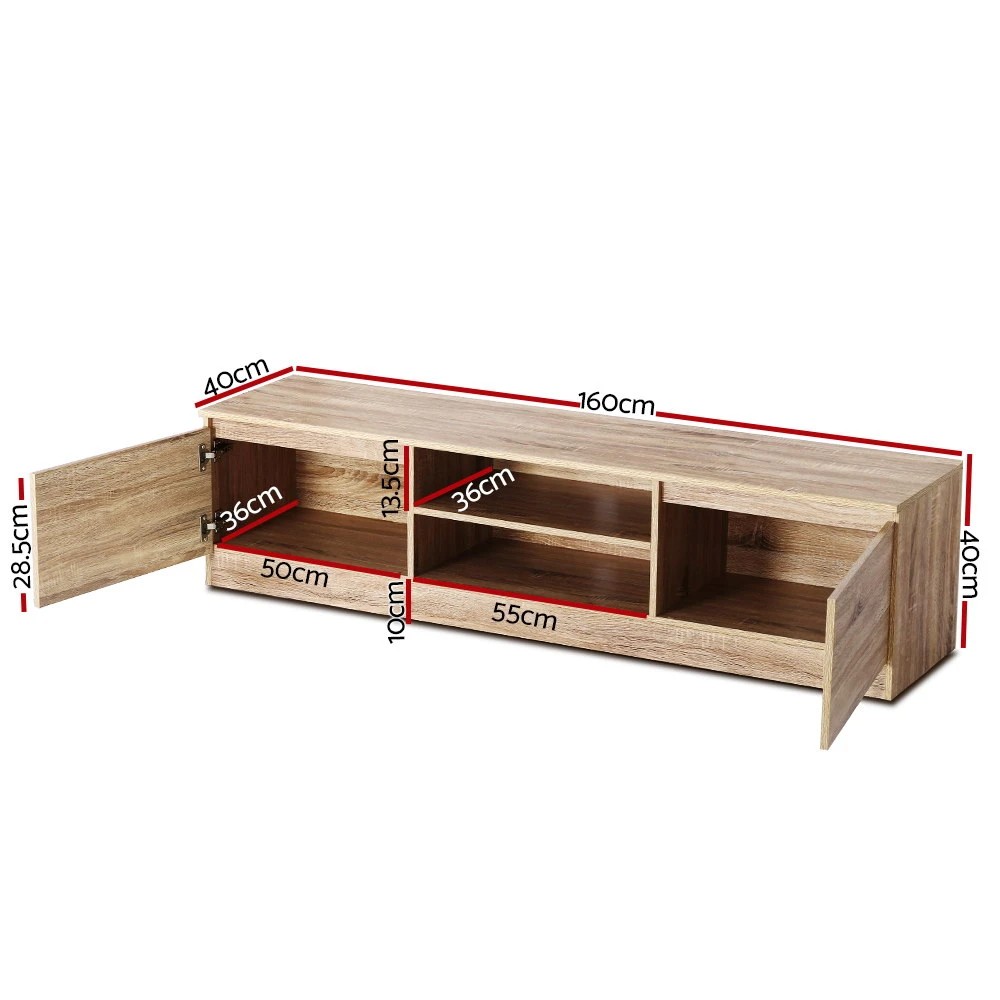 3 Artiss TV Cabinet Entertainment Unit 160cm Pine Charles - Natural, 3 of 3