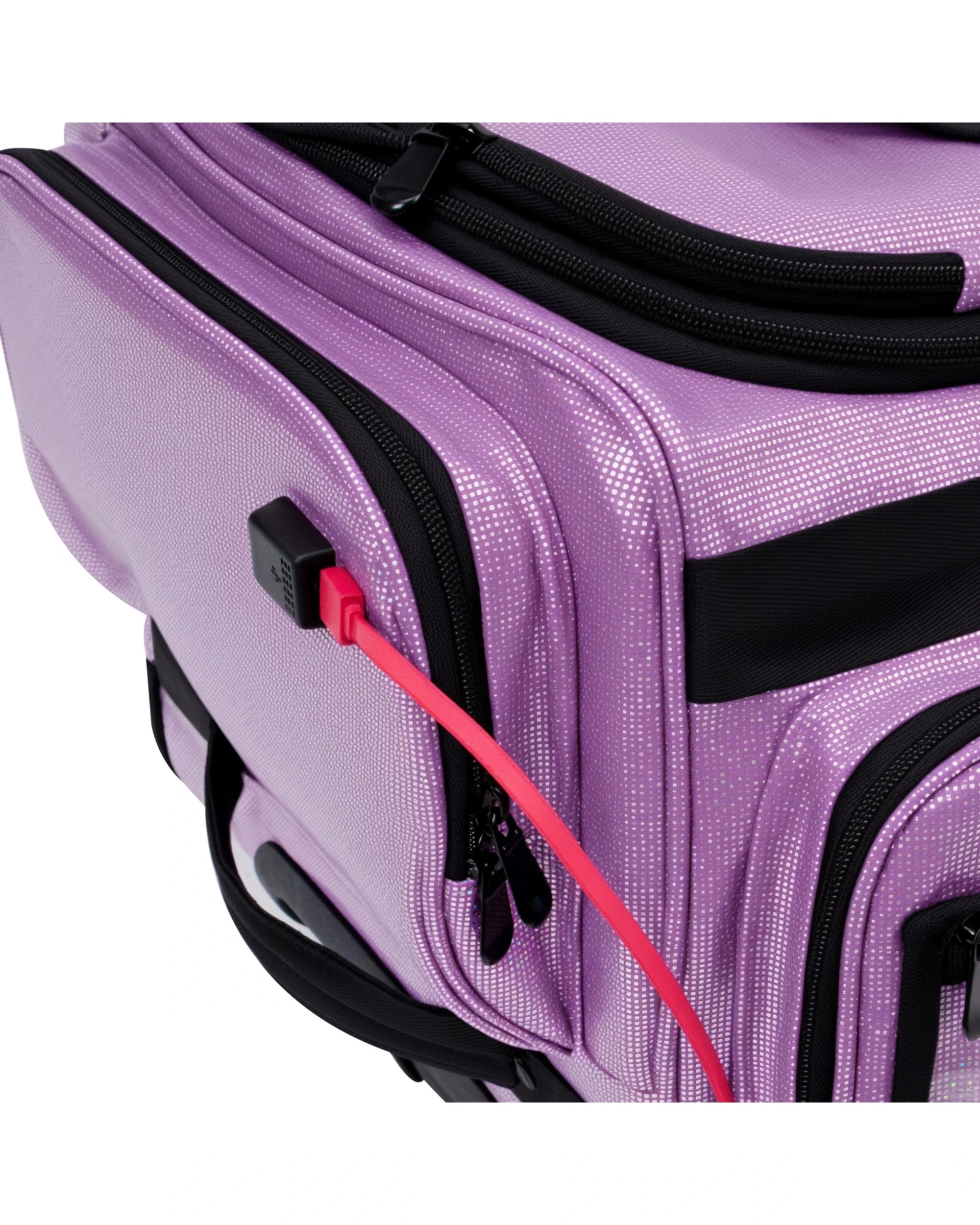 4 Advwin 26" Rolling Dance Bag with Instant Changing Design Glitter - Purple, 4 of 10