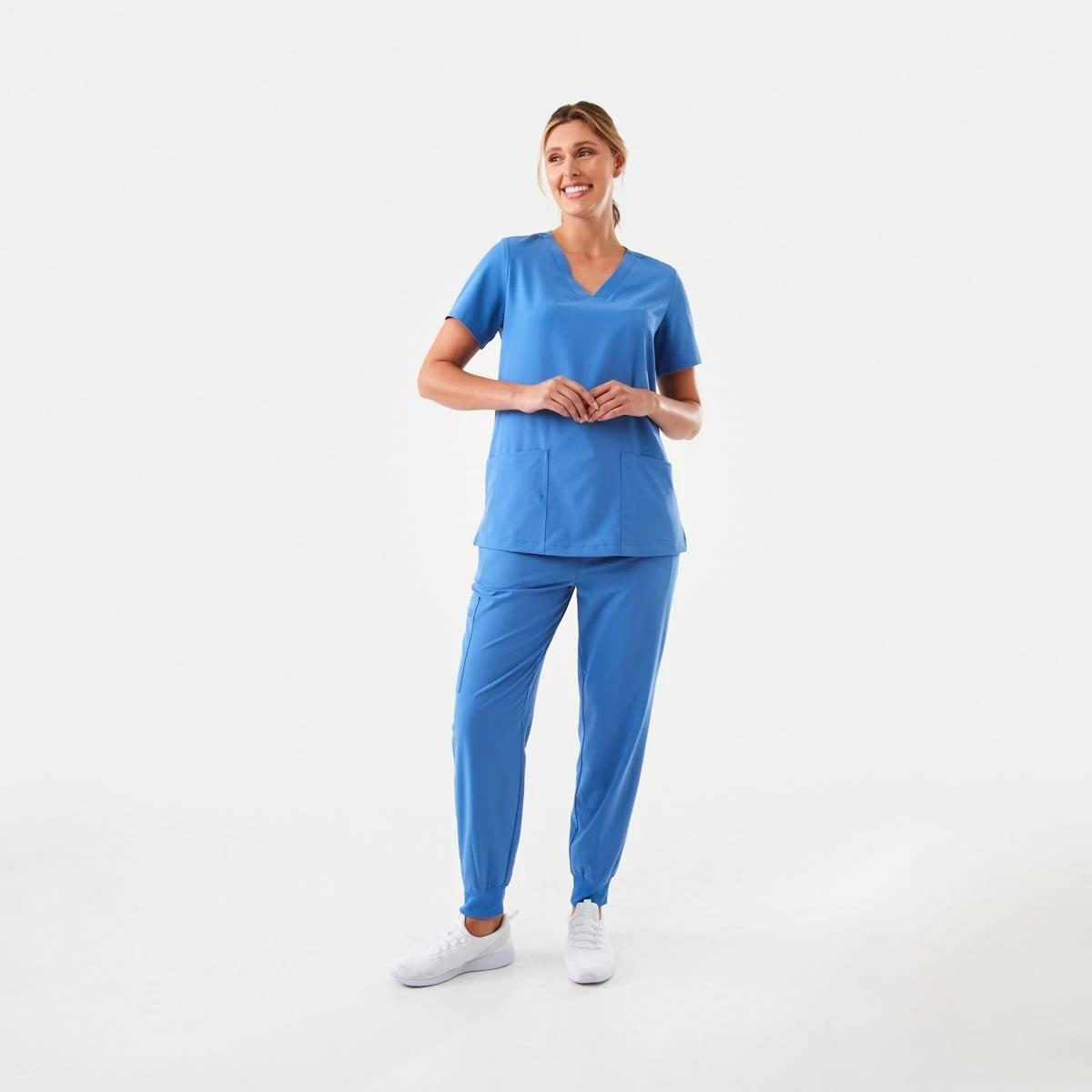 7 Work Short Sleeve Scrub Top Blu Palace, 7 of 9