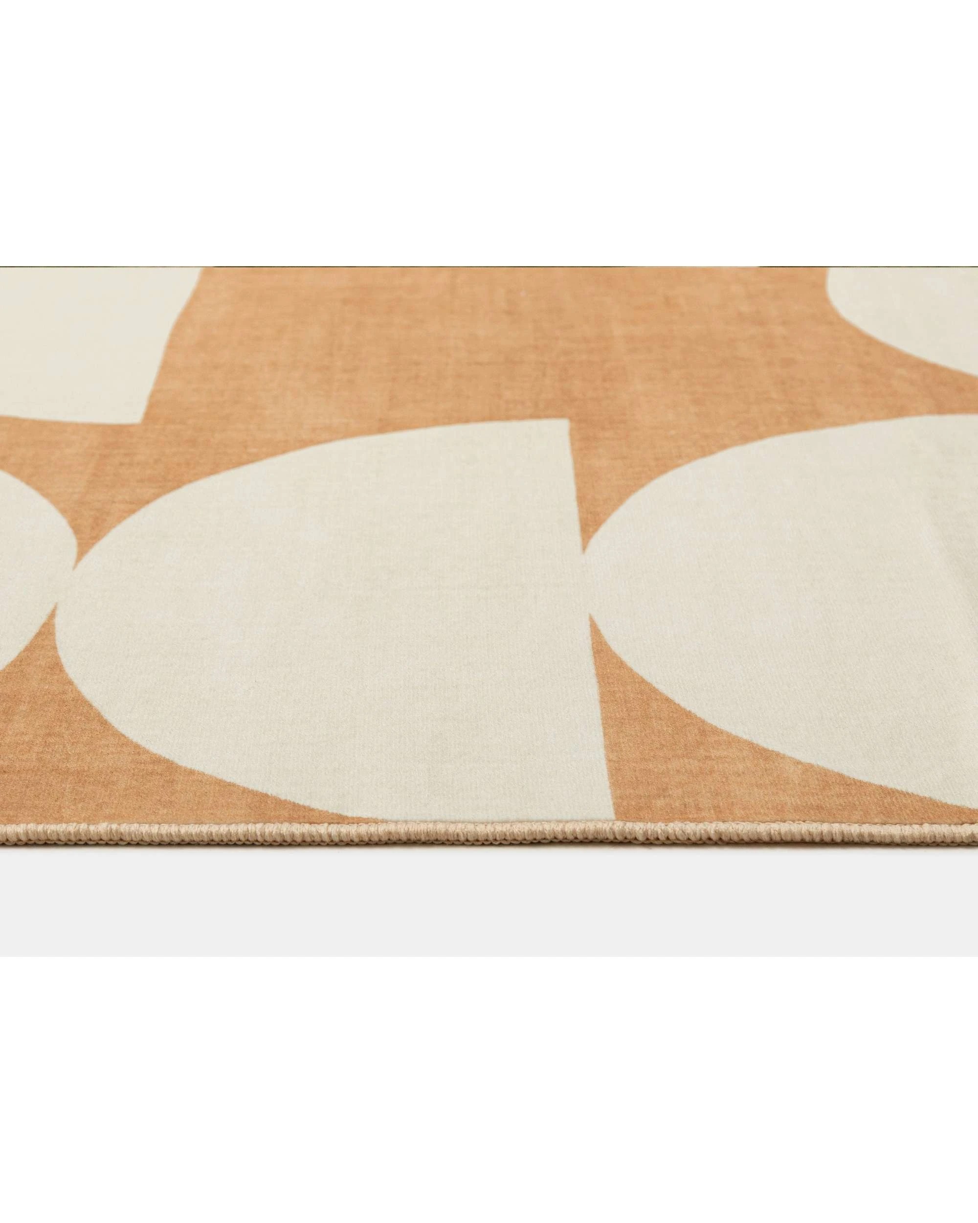 6 Loopsie Tiari Half Moons Printed Washable Rug-220cm x 150cm - Orange, 6 of 7