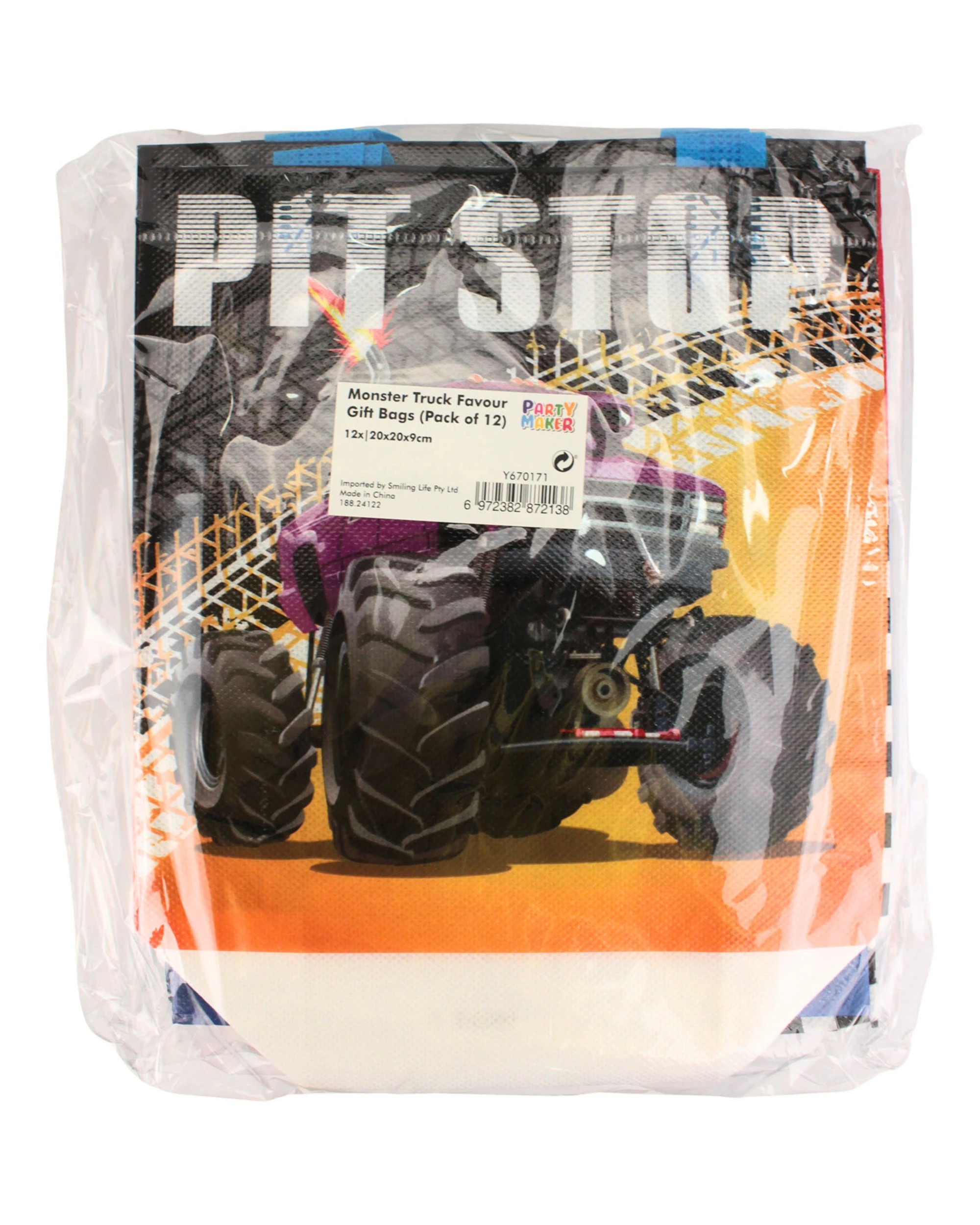 3 Party Maker Monster Truck Party Tote Bags Pack of 12 - Multi, 3 of 3
