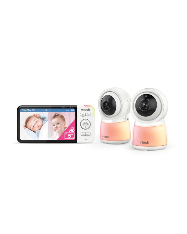 VTech RM5754HDV2 5” 2-Camera Smart HD Video Baby Monitor with Remote Access
 - w