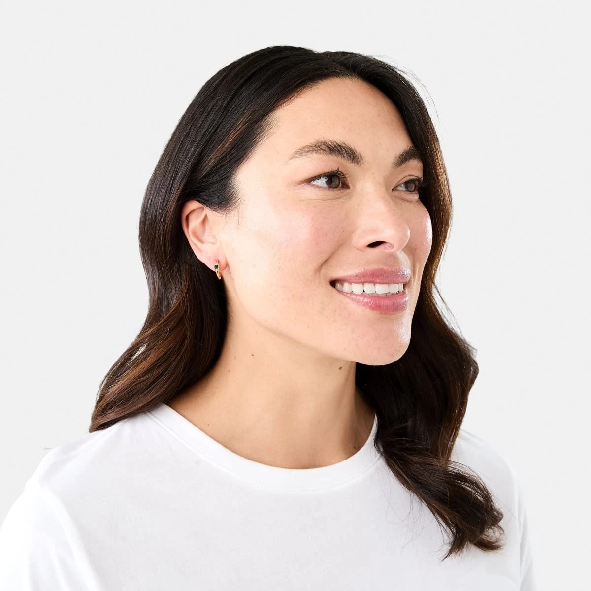 4 6 Pack Emerald Stone Earrings - Gold Tone and Green, 4 of 5