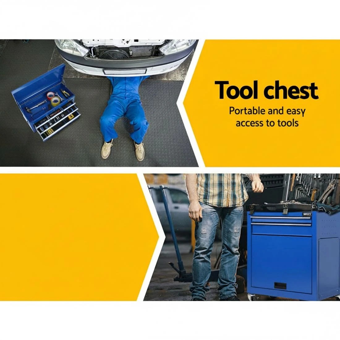3 Giantz 7 Drawer Tool Box Cabinet Chest Trolley Toolbox Garage Storage - Blue, 3 of 5