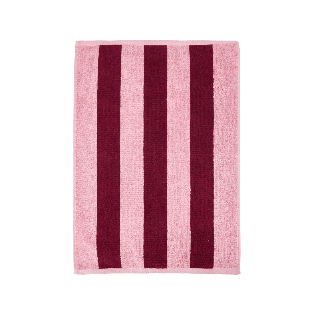 3 Stripe Cotton Hand Towel - Berry, 3 of 5