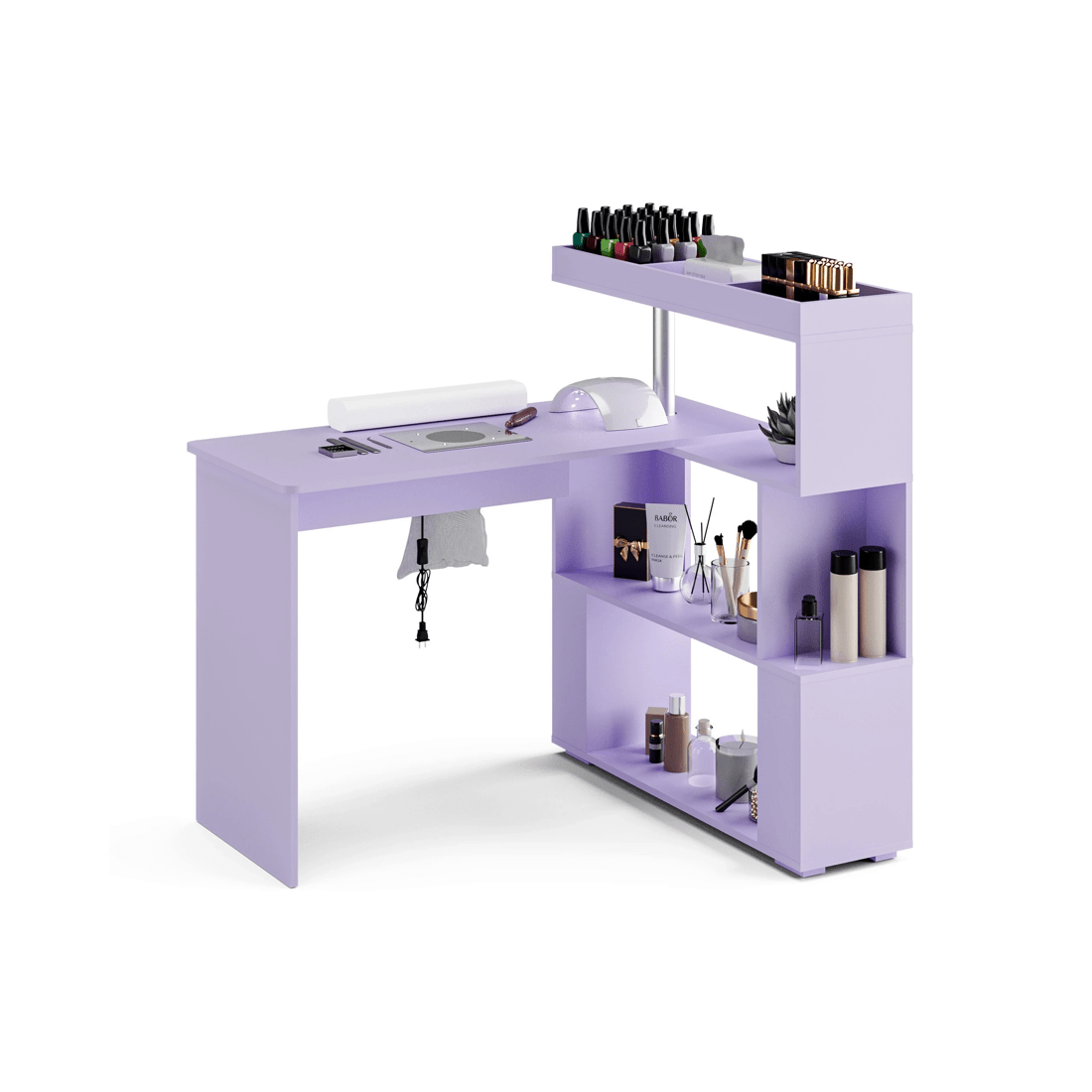 3 Advwin Manicure Table Dressing Nail Tech Desk with Dust Collector - Purple, 3 of 8