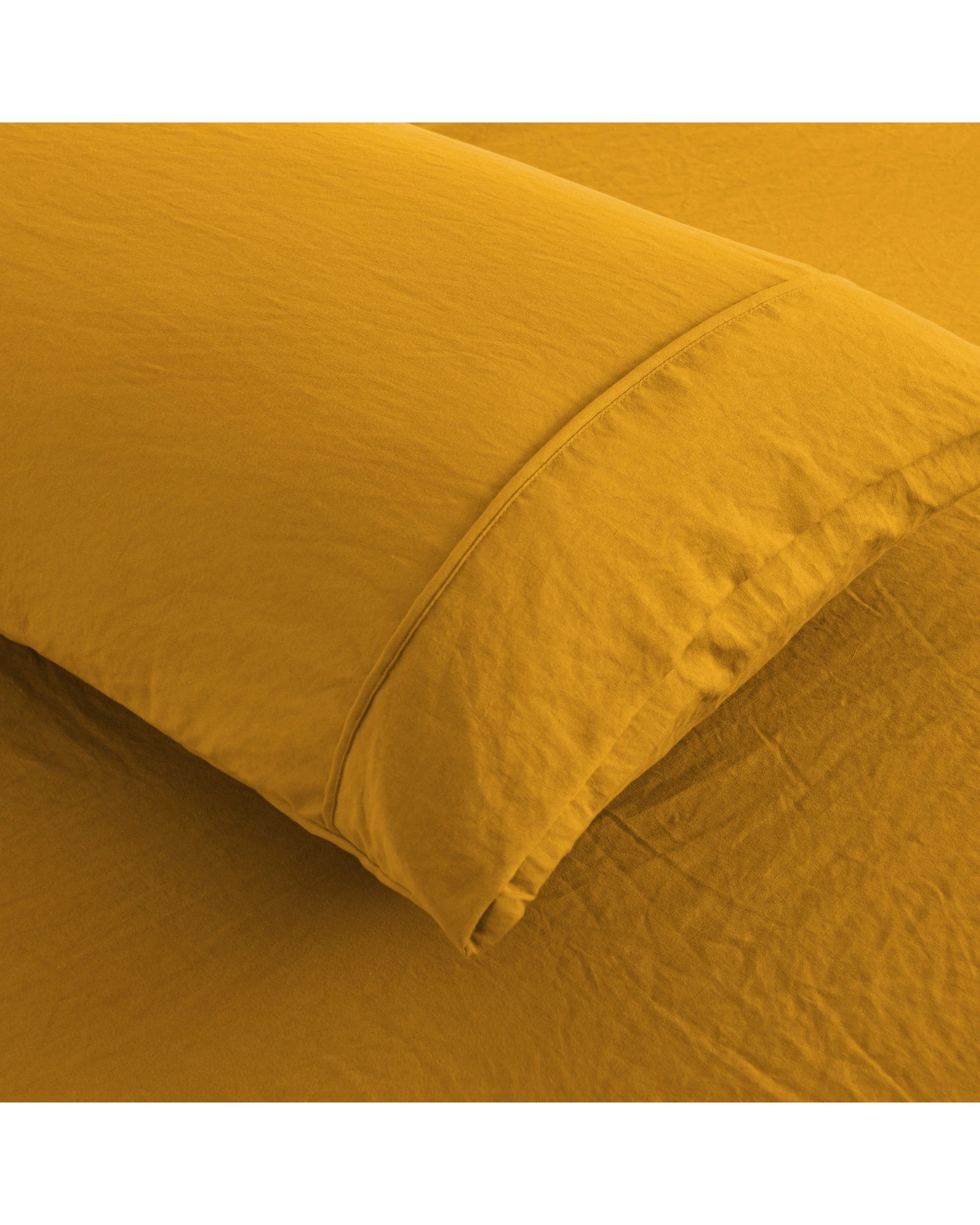 4 Dreamaker Superfine Washed Microfibre King Pillowcase Twin Pack - Mustard, 4 of 6