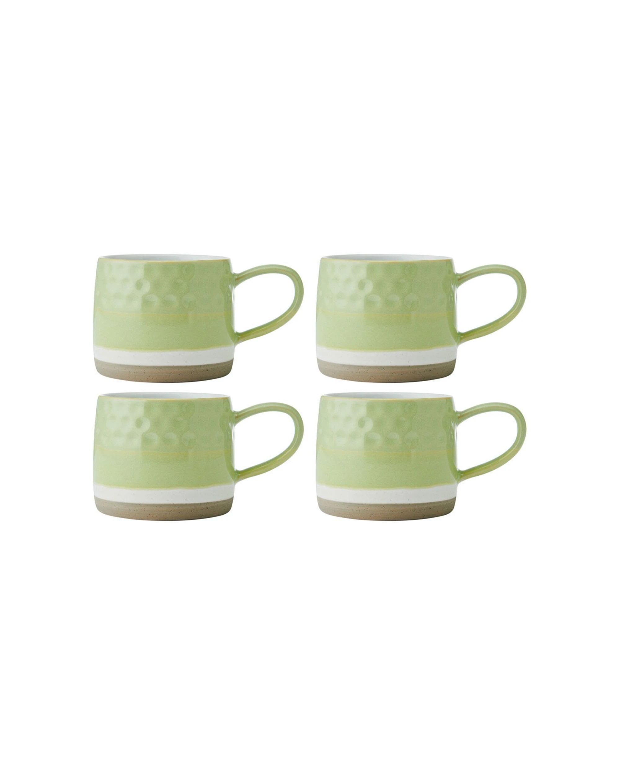 1 Mikasa 4PK Stoneware Coffee Mug Drinkware Textured Ombre 320ml Microwave Dishwasher Safe - Green, 1 of 8