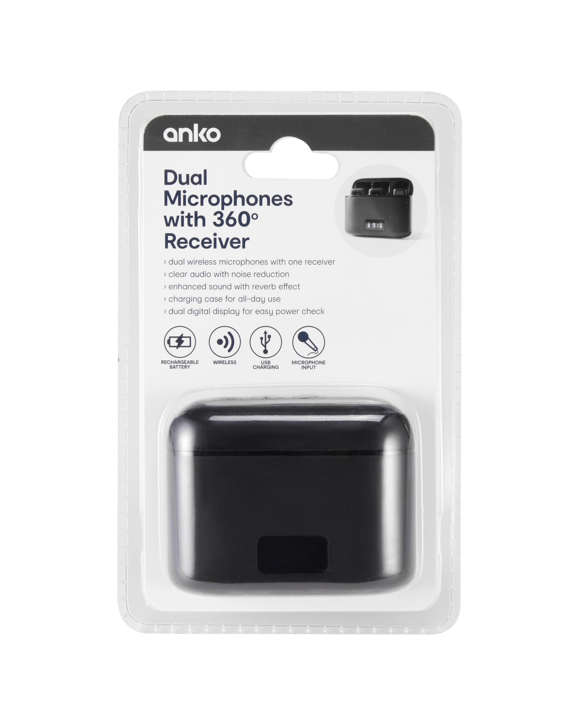10 2 Pack Dual Microphones with 360 Deg. Receiver, 10 of 10