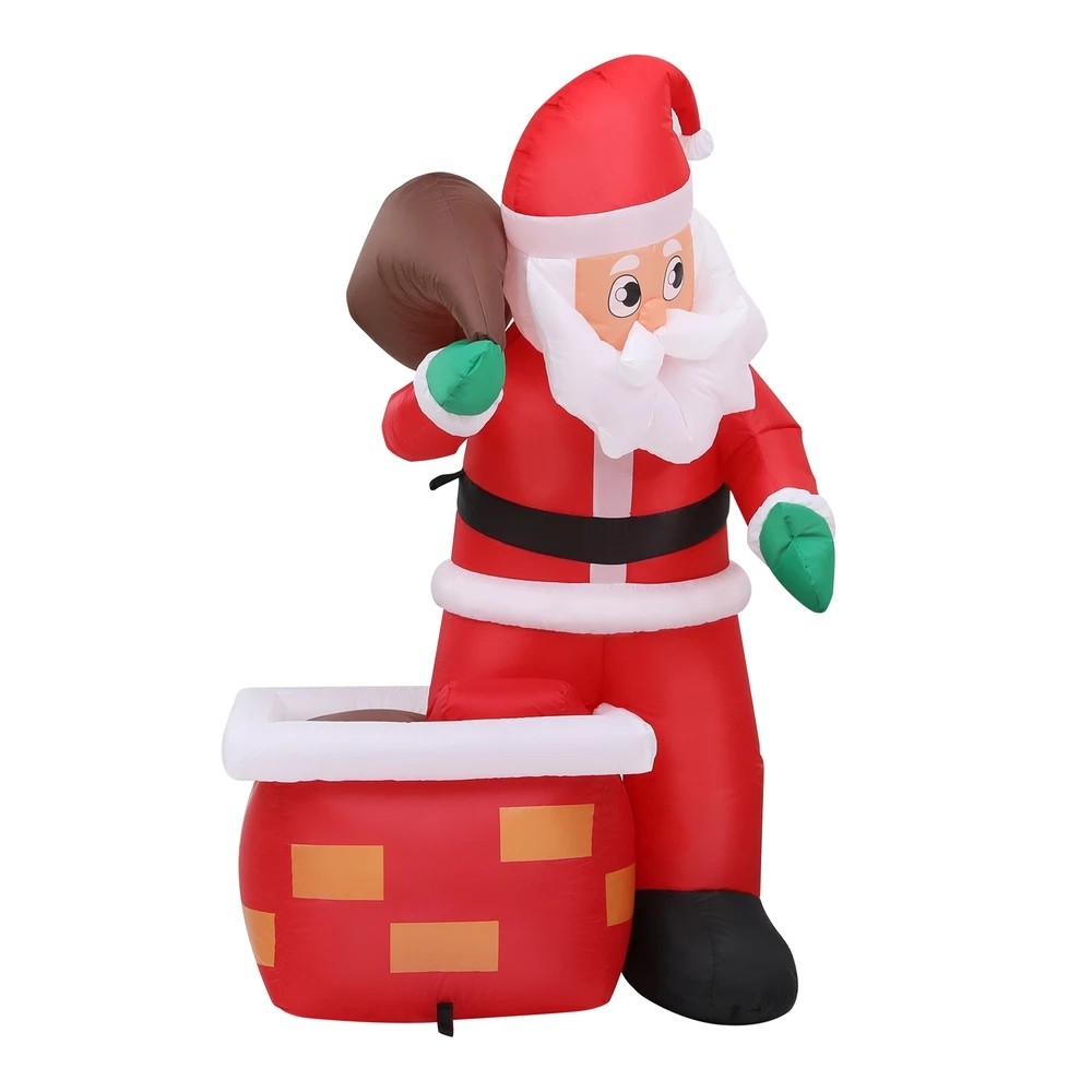 1 Jingle Jollys Christmas Inflatable Santa Illuminated Decorations Durable Space Saving Modern Decor Easy Assembly - Multi, 1 of 7