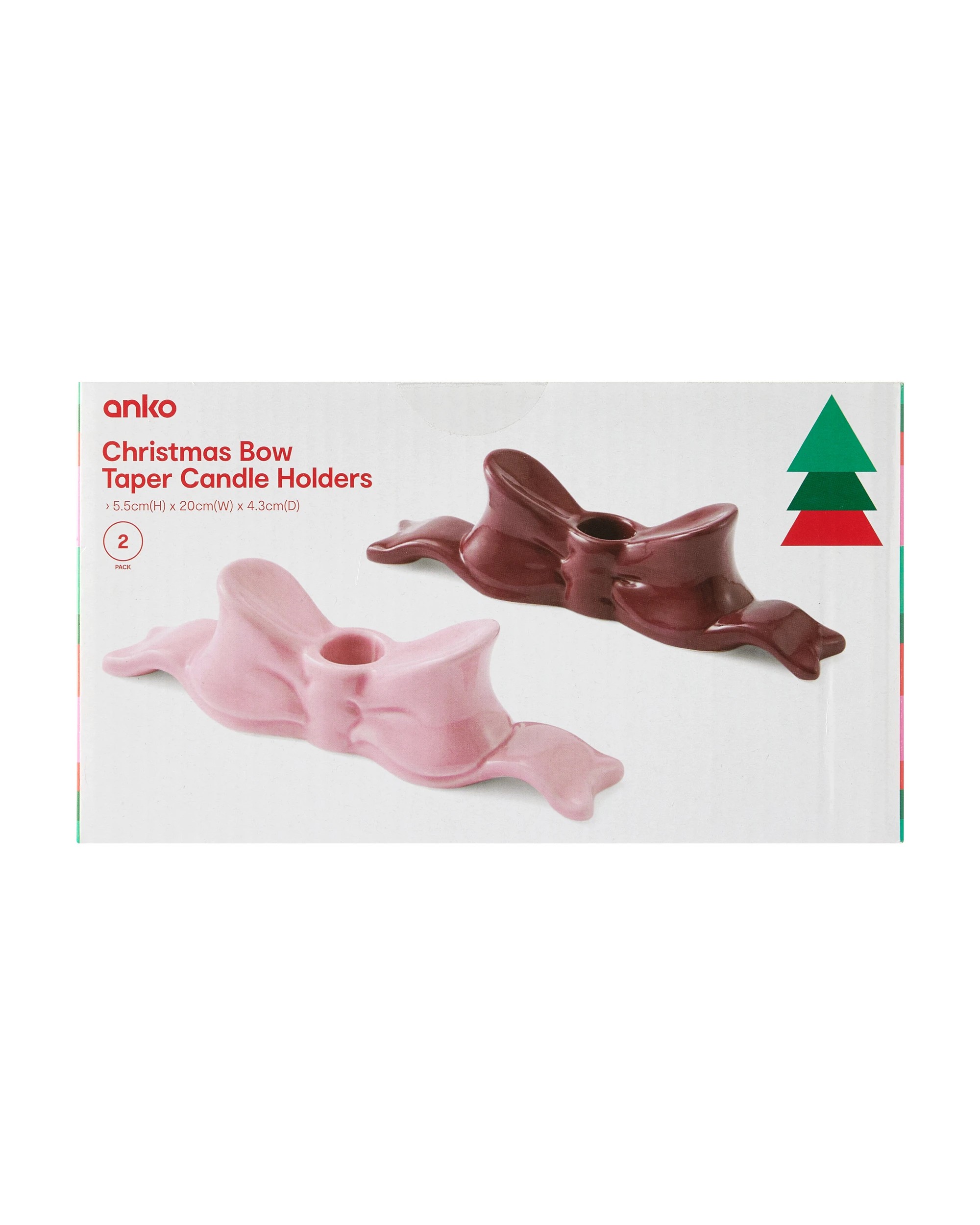 8 Christmas Bow Taper Candle Holders, 8 of 8