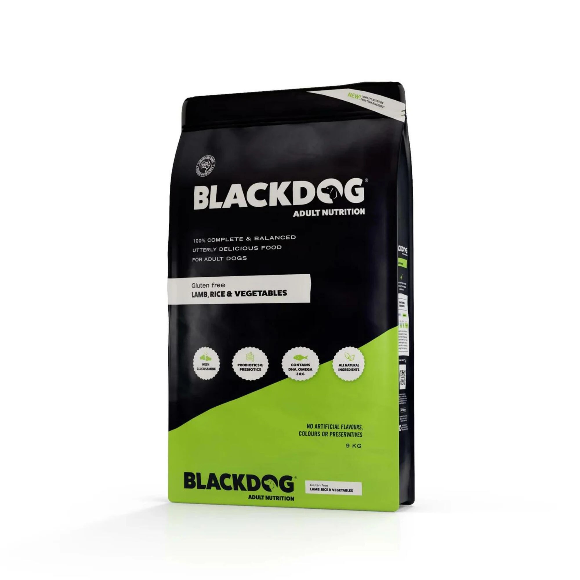 1 Black Dog Adult Lamb Rice & Vegetables 9kg, 1 of 1
