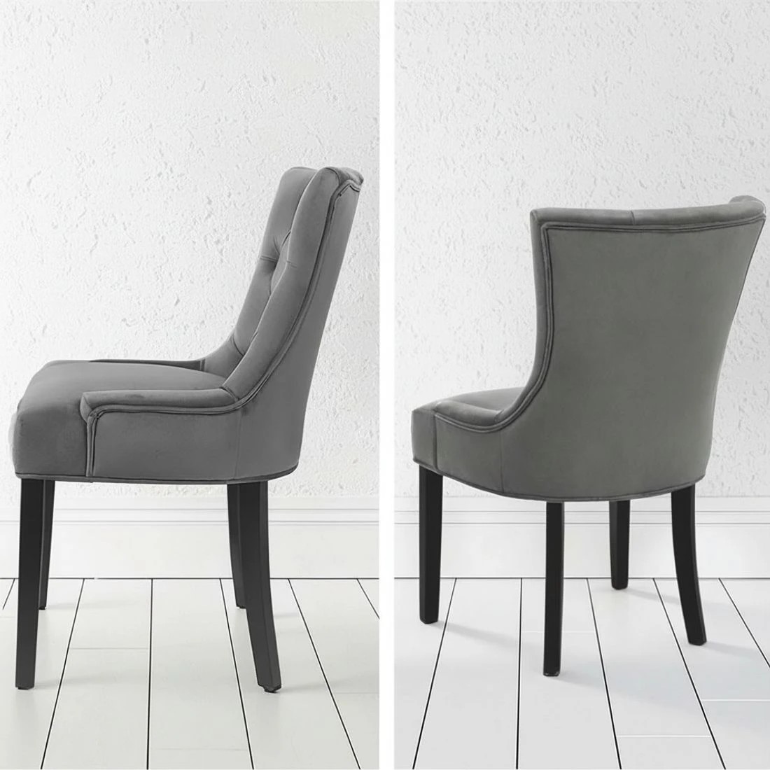 4 Artiss Dining Chairs Set of 4  French Provincial - Grey, 4 of 5