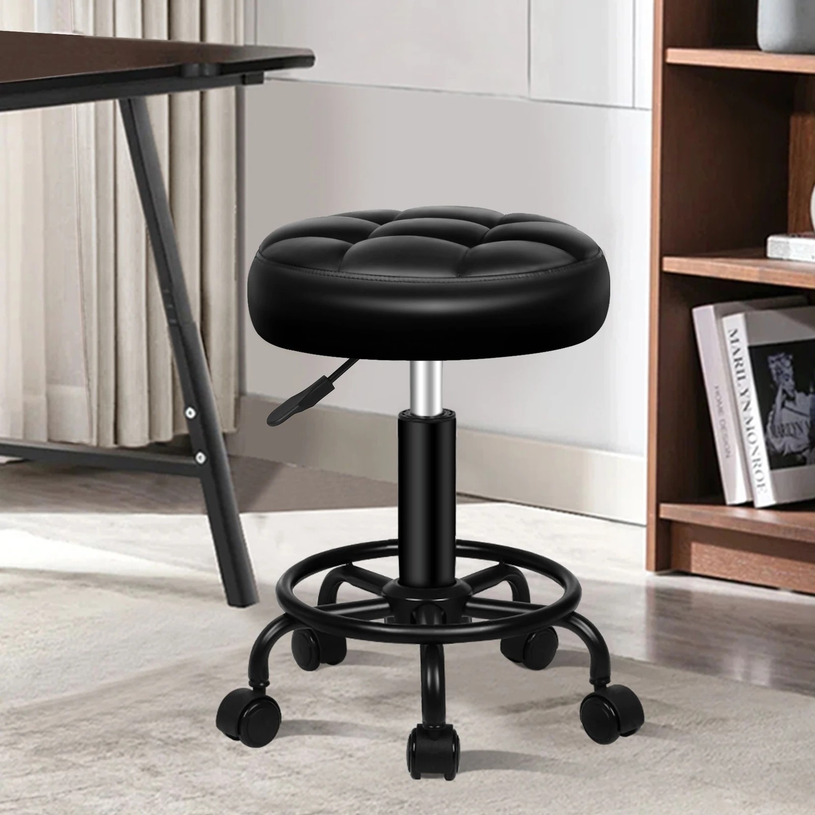 6 Alfordson Salon Stool Round Swivel Barber Hair Dress Chair Gas Lift - Black, 6 of 7