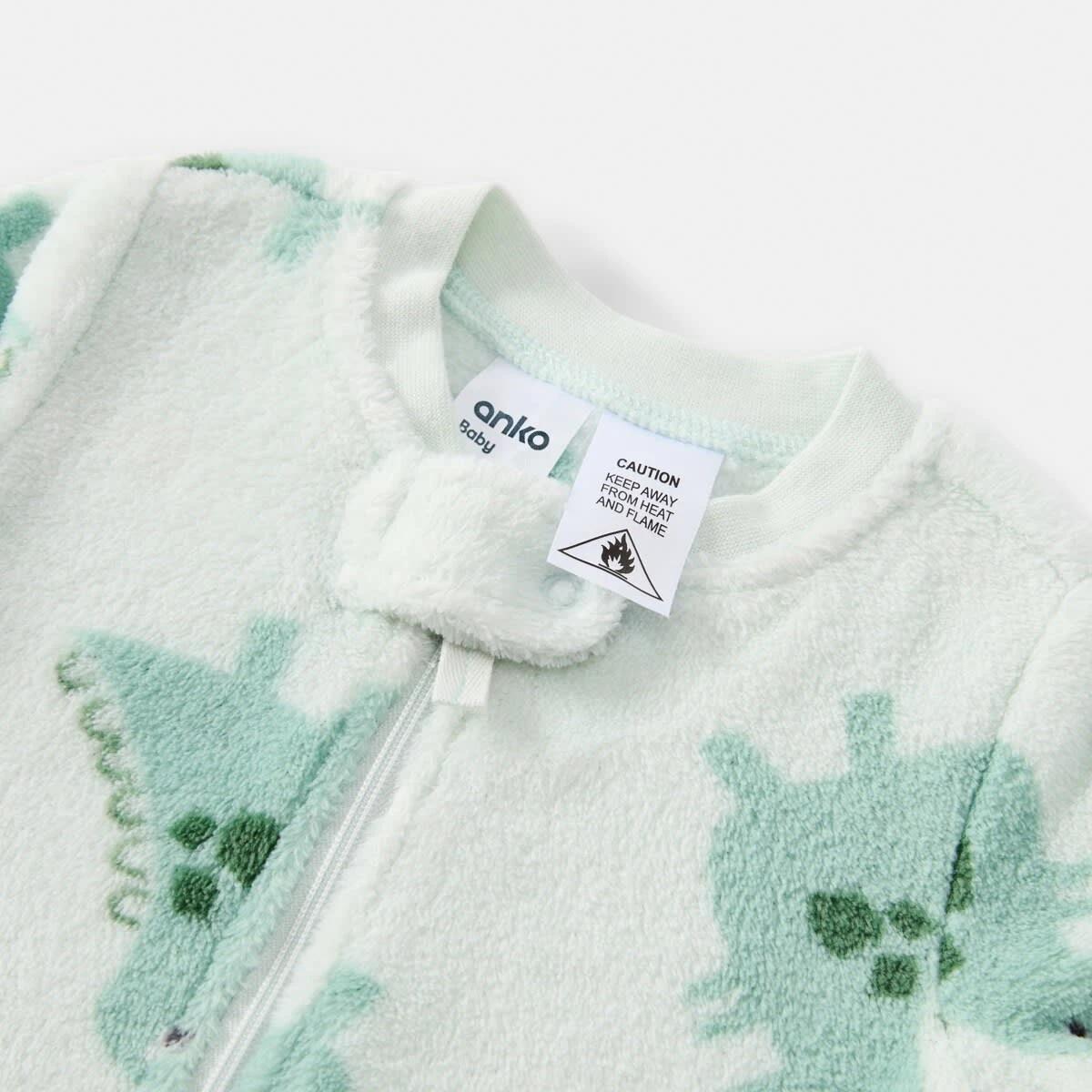 3 Fluffy Pramsuit Blu Dino, 3 of 4