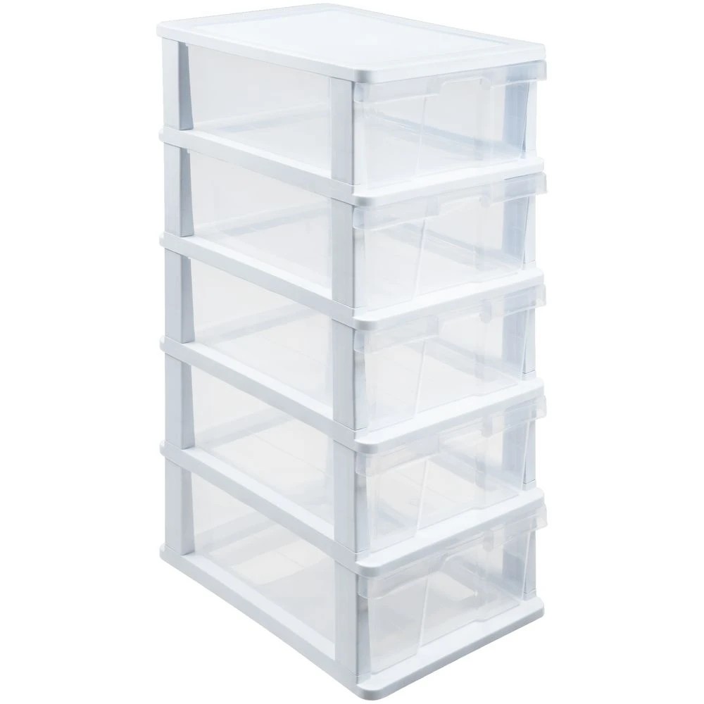 8 J.Burrows 5 Drawer Storage Tower on Wheels White, 8 of 8