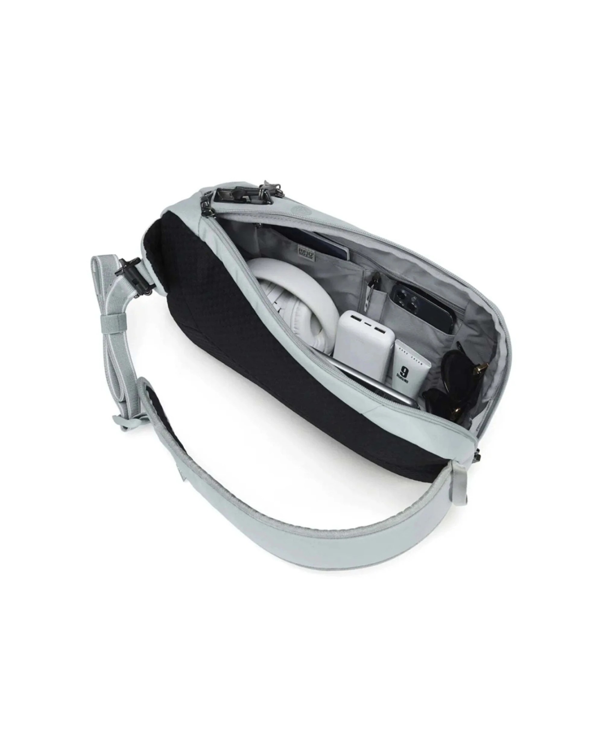 2 Pacsafe V Tech Anti-Theft RFID Blocking Slashguard Sling Pack 10L Secure Digital - Grey, 2 of 7