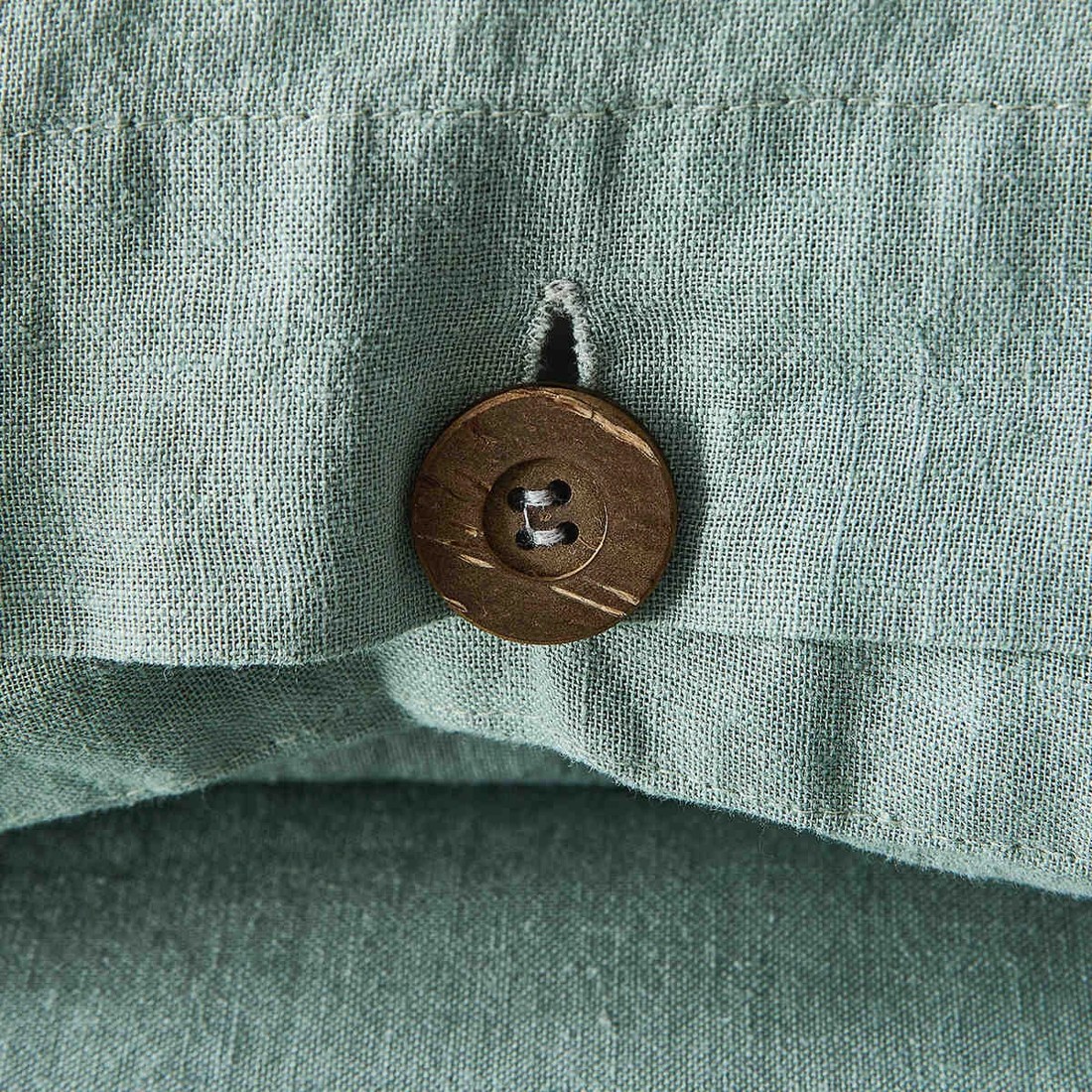 5 Kayden Linen Cotton Quilt Cover Set - Super King Bed, Sage, 5 of 7