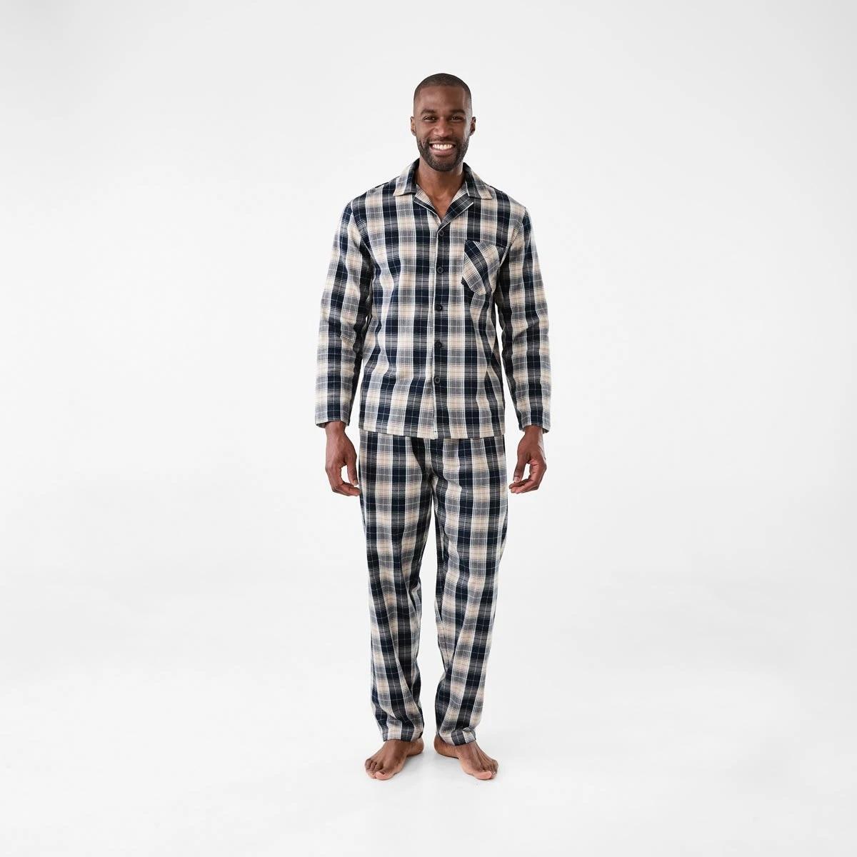 1 Printed Flannel Pyjama Set Skywardchk, 1 of 8