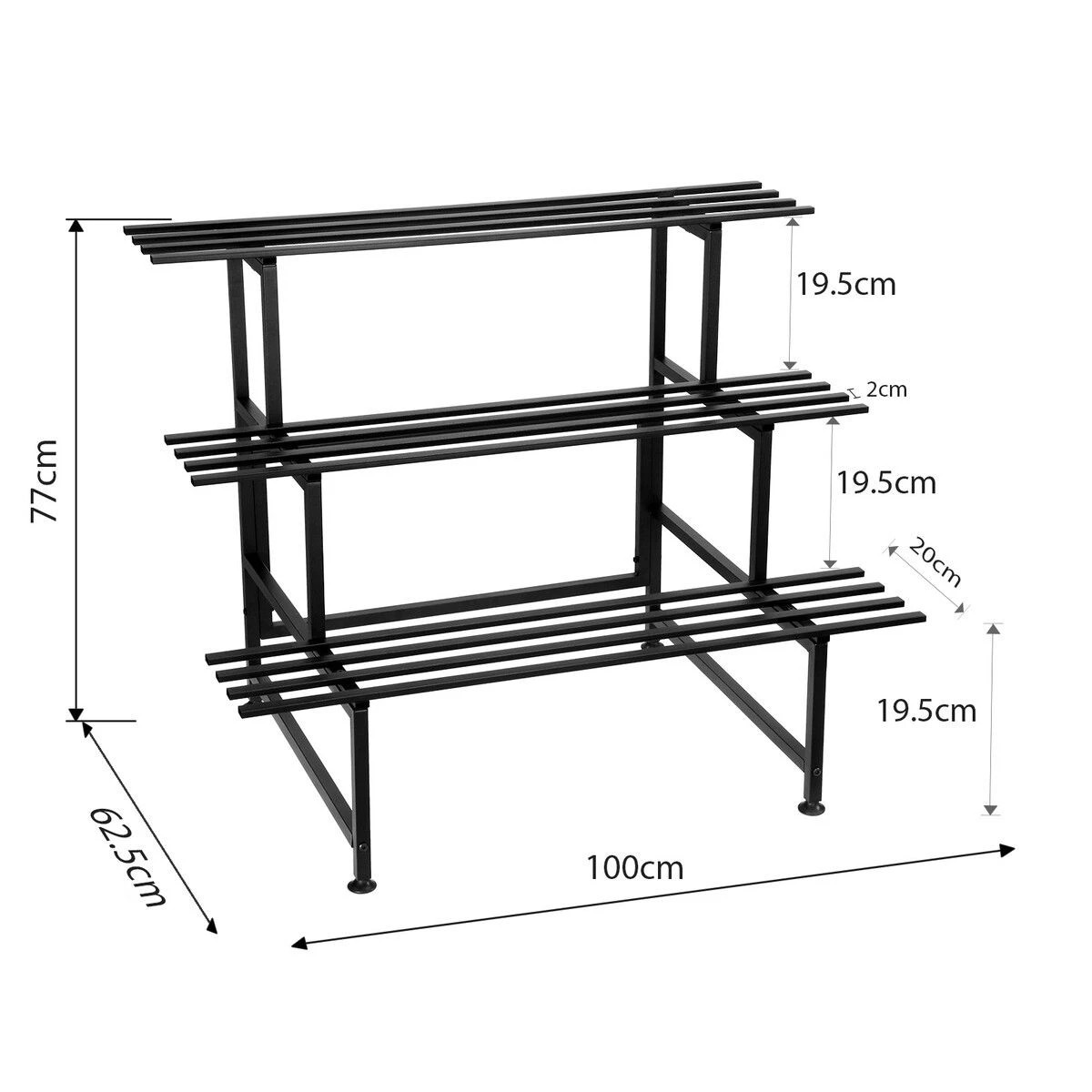 2 Ausway 3 Tier Plant Stand Metal Flower Shelf Pot Holder Corner Garden Garage Storage Planter Display Rack, 2 of 4