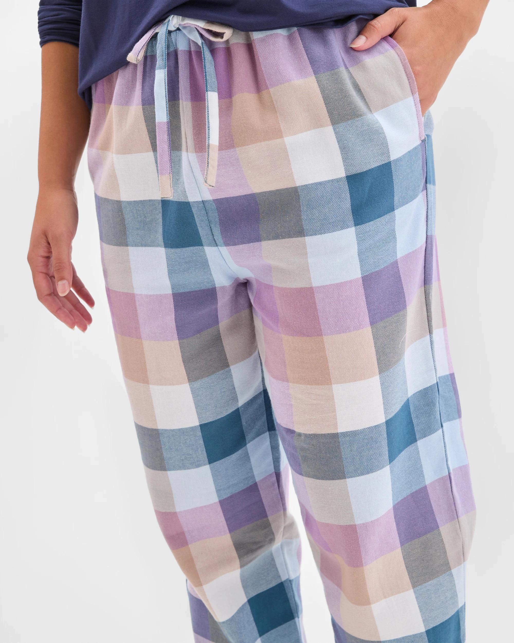 4 Target Woman Australian Cotton Flannelette Jogger Sleep Pants BLUE BUFFALO, 4 of 5