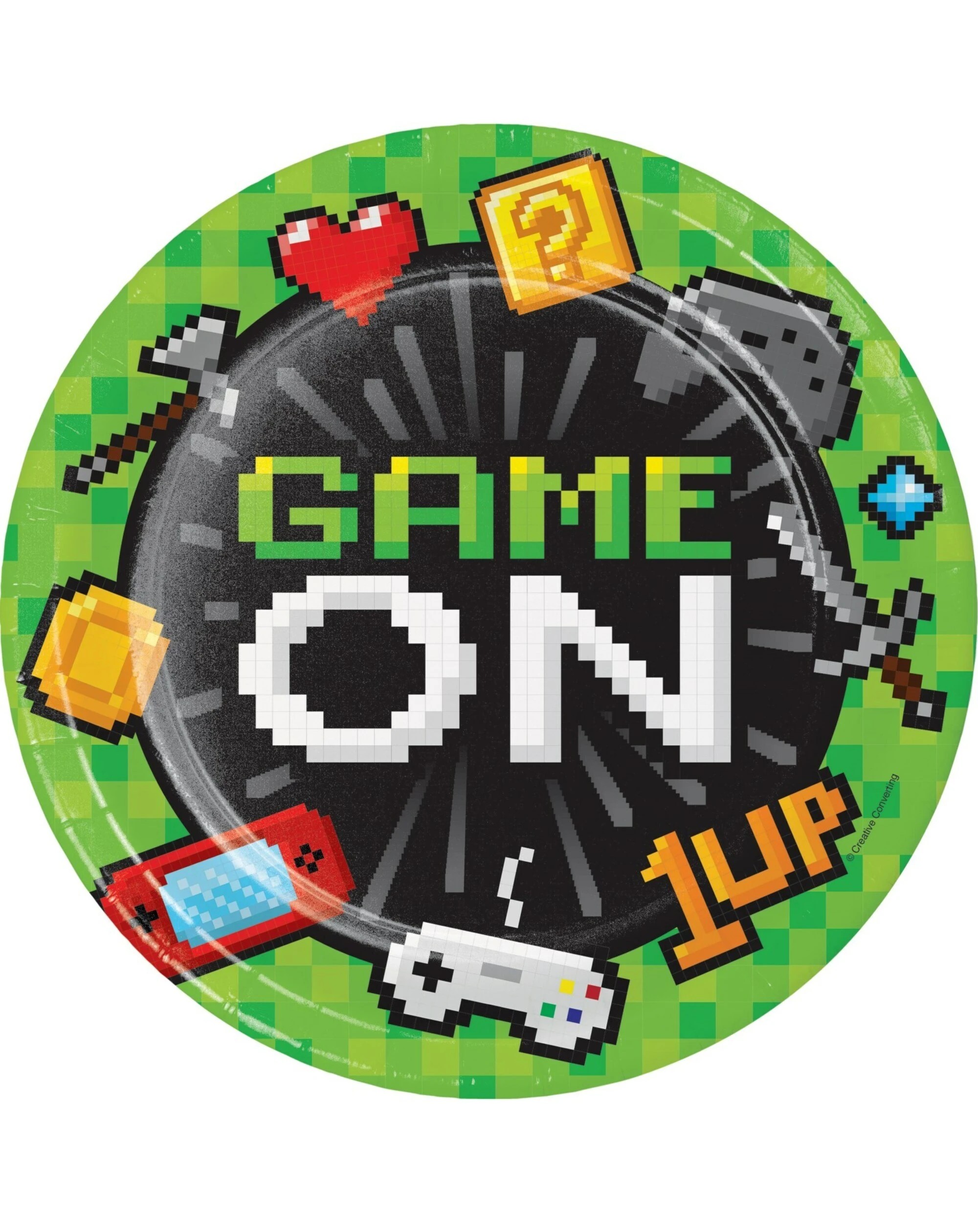 1 Creative Converting Gaming Party Large Paper Plates Pack of 8, 1 of 1