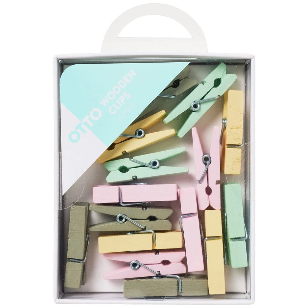 1 Otto Wooden Clips 15 Pack Pastel, 1 of 1