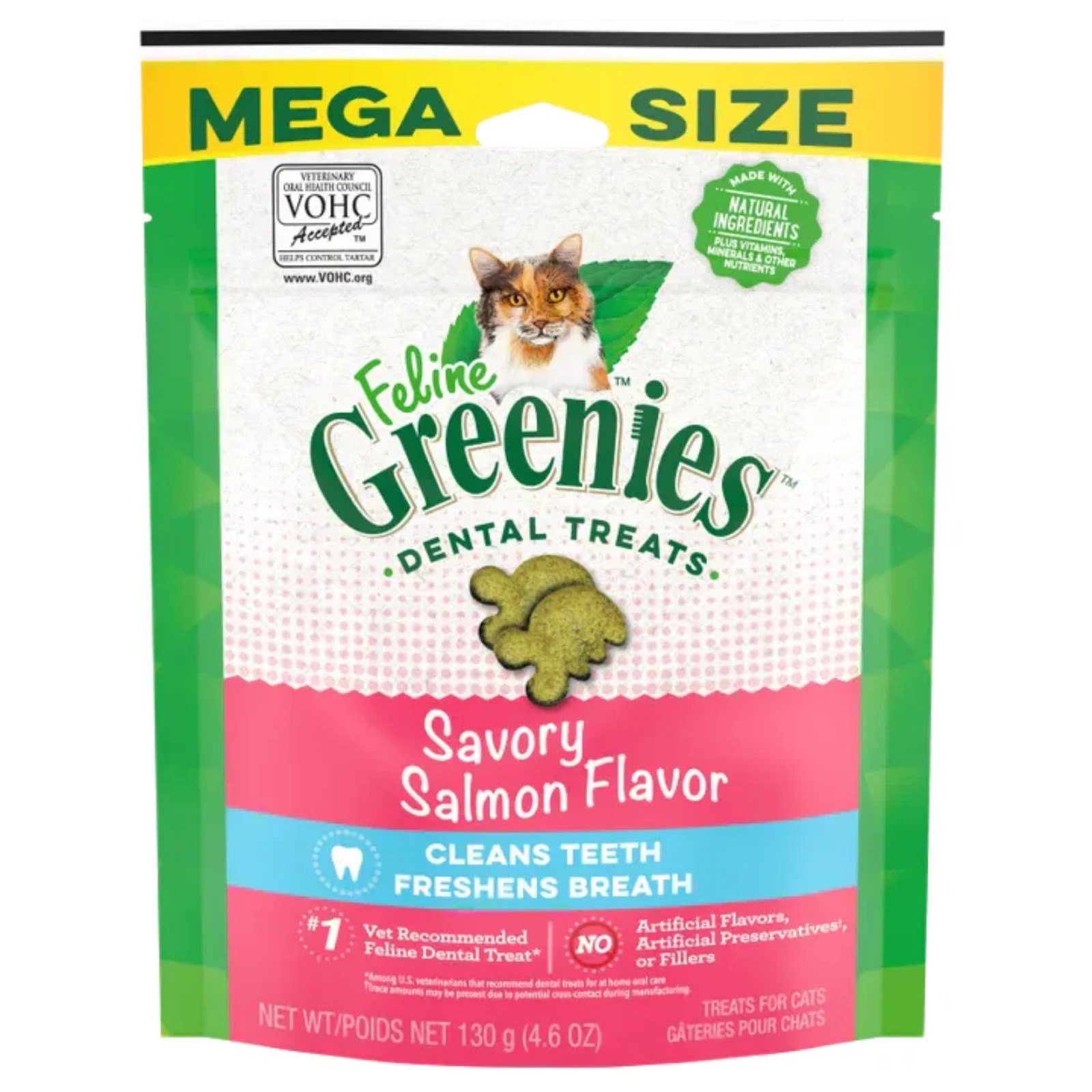 1 Greenies Cat Treats Dental Salmon 130g, 1 of 6