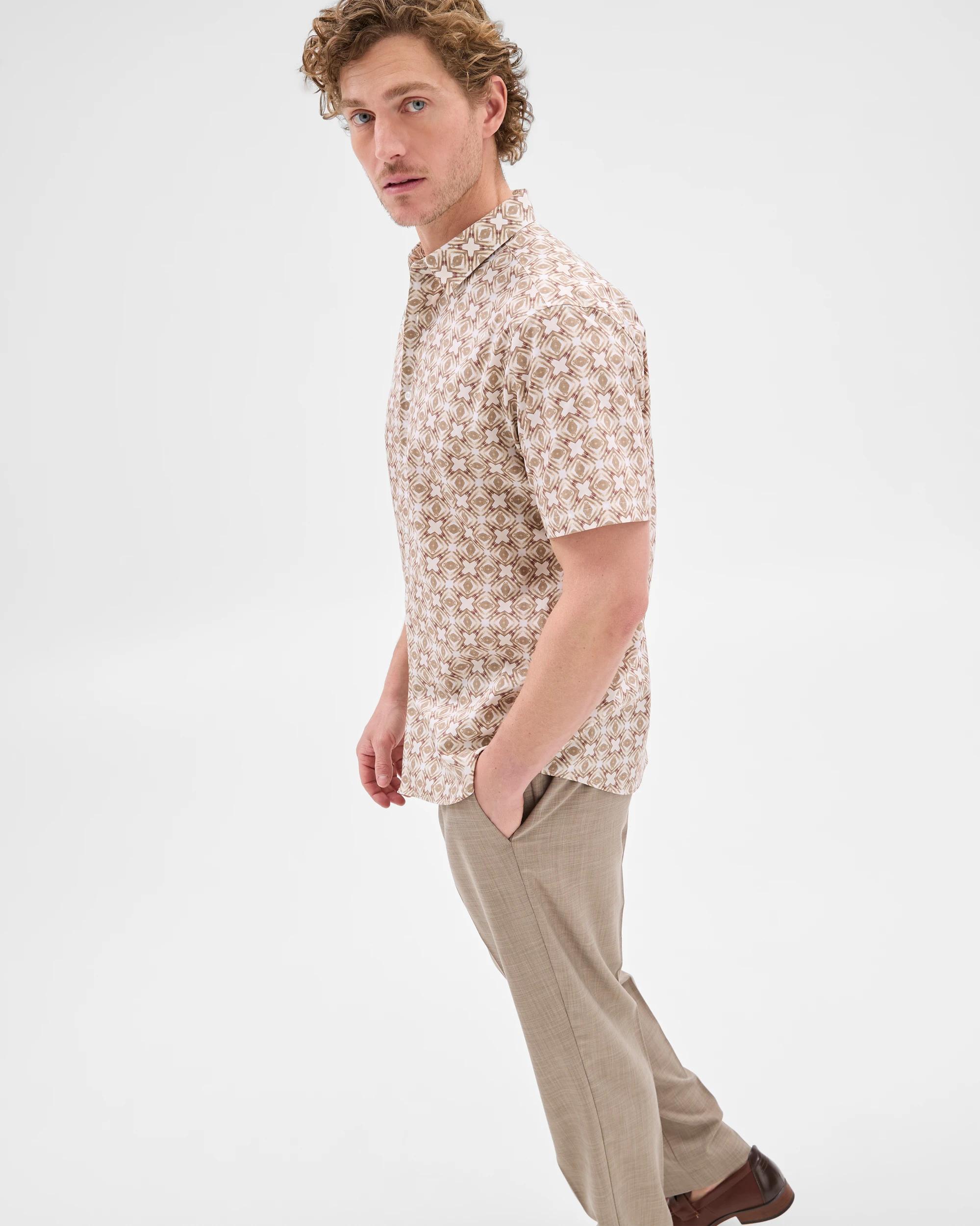 7 Australian Cotton Short Sleeve Shirt - Preview GEO NEUTRAL, 7 of 10