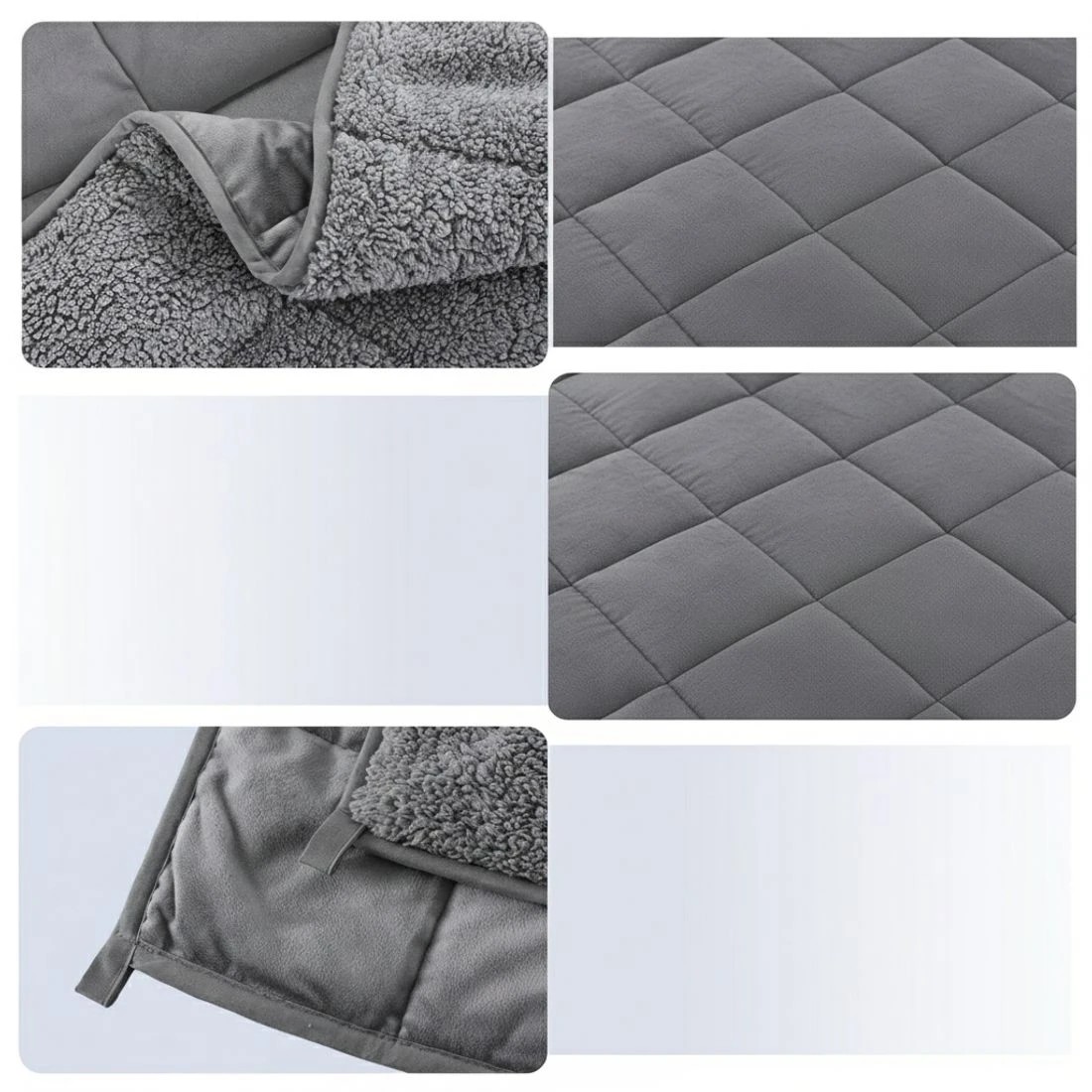 9 Giselle 11KG Weighted Blanket Adults Kid Anti Anxiety Gravity Blankets Sherpa - Grey, 9 of 9