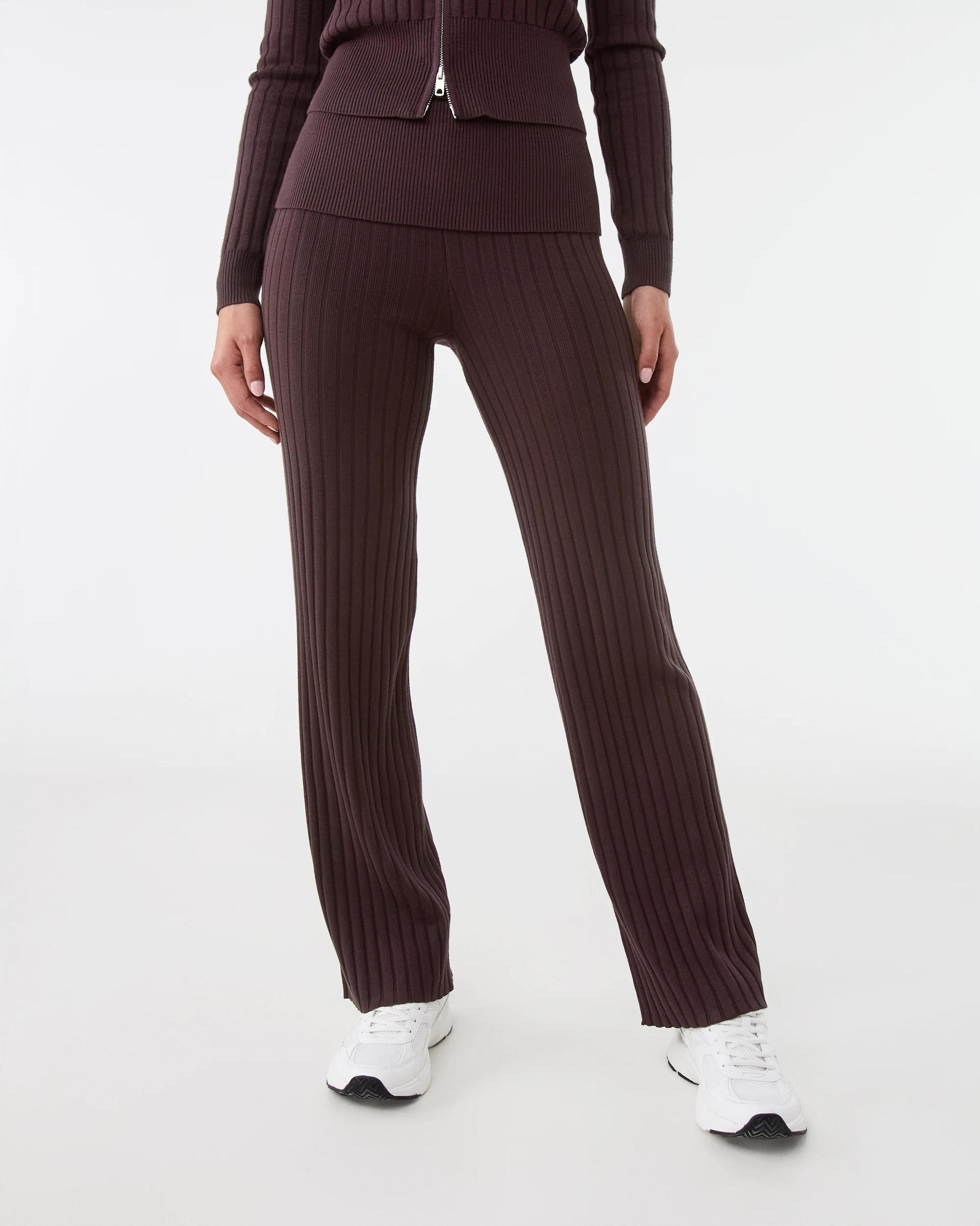 1 Knit Fold Over Pants Choc Plum, 1 of 8