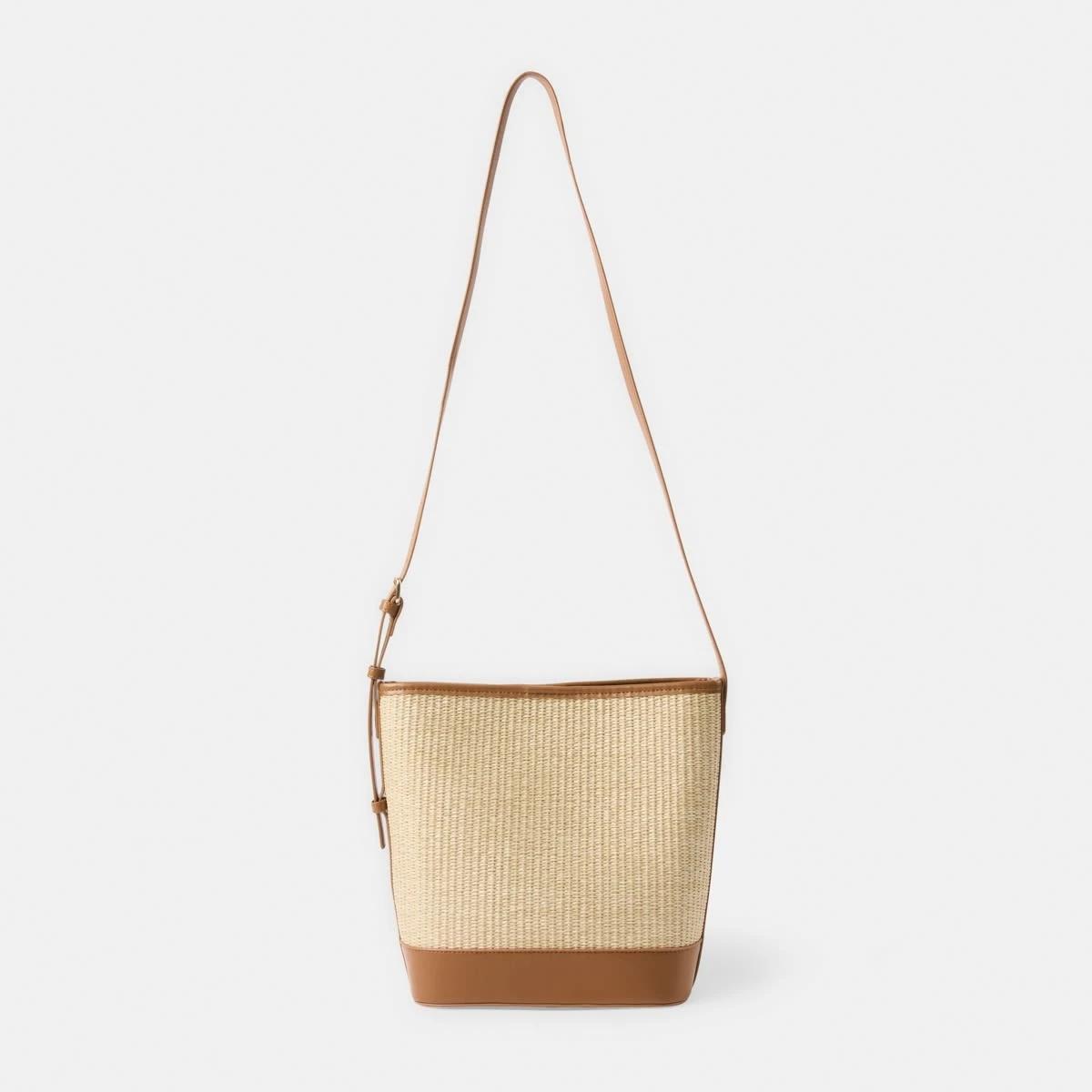 1 Woven Tote Bag Beige, 1 of 5
