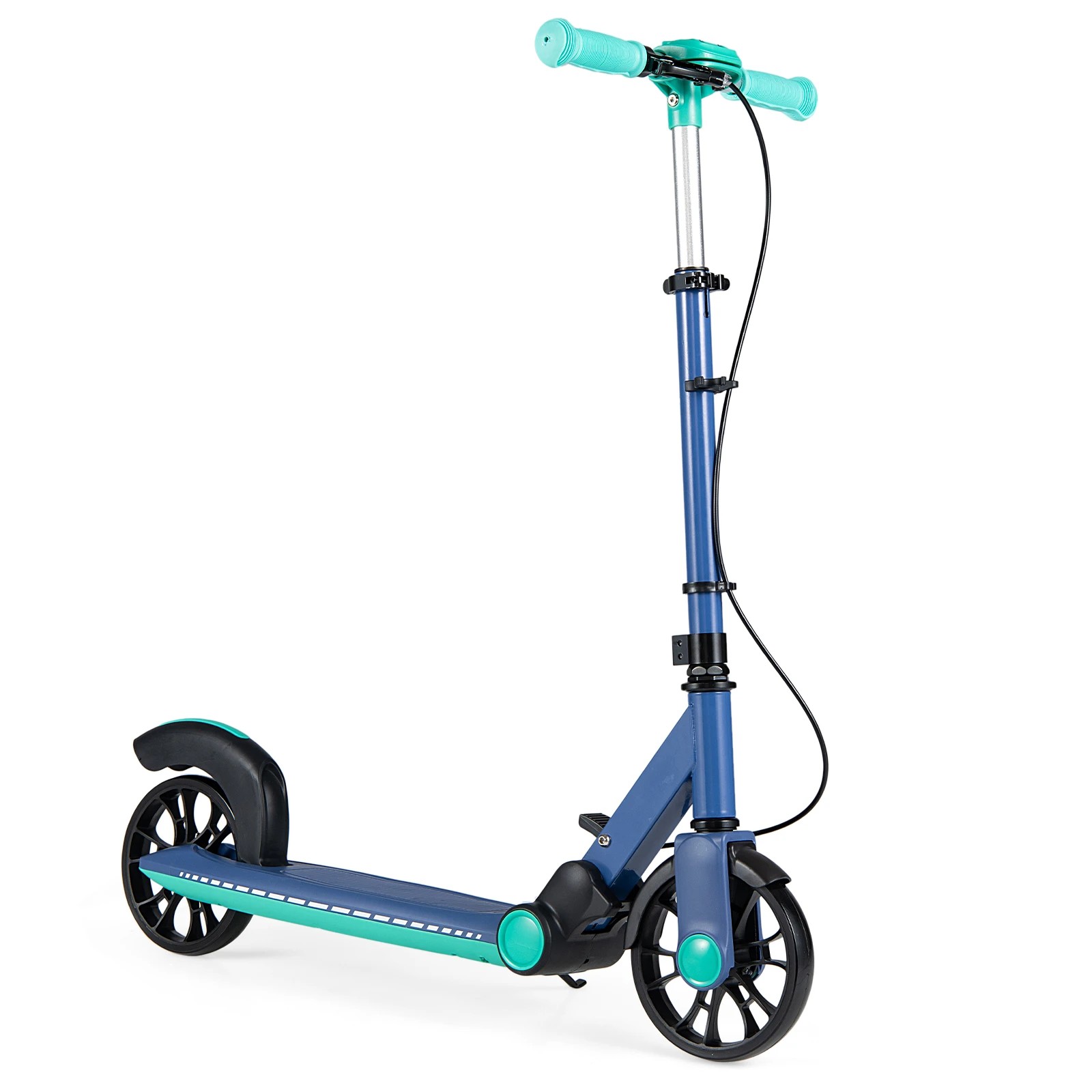 1 Costway Folding Kick Scooter w/LED Wheels Aluminum Frame Stunt Scooter Adjustable Push Scooter, 1 of 2