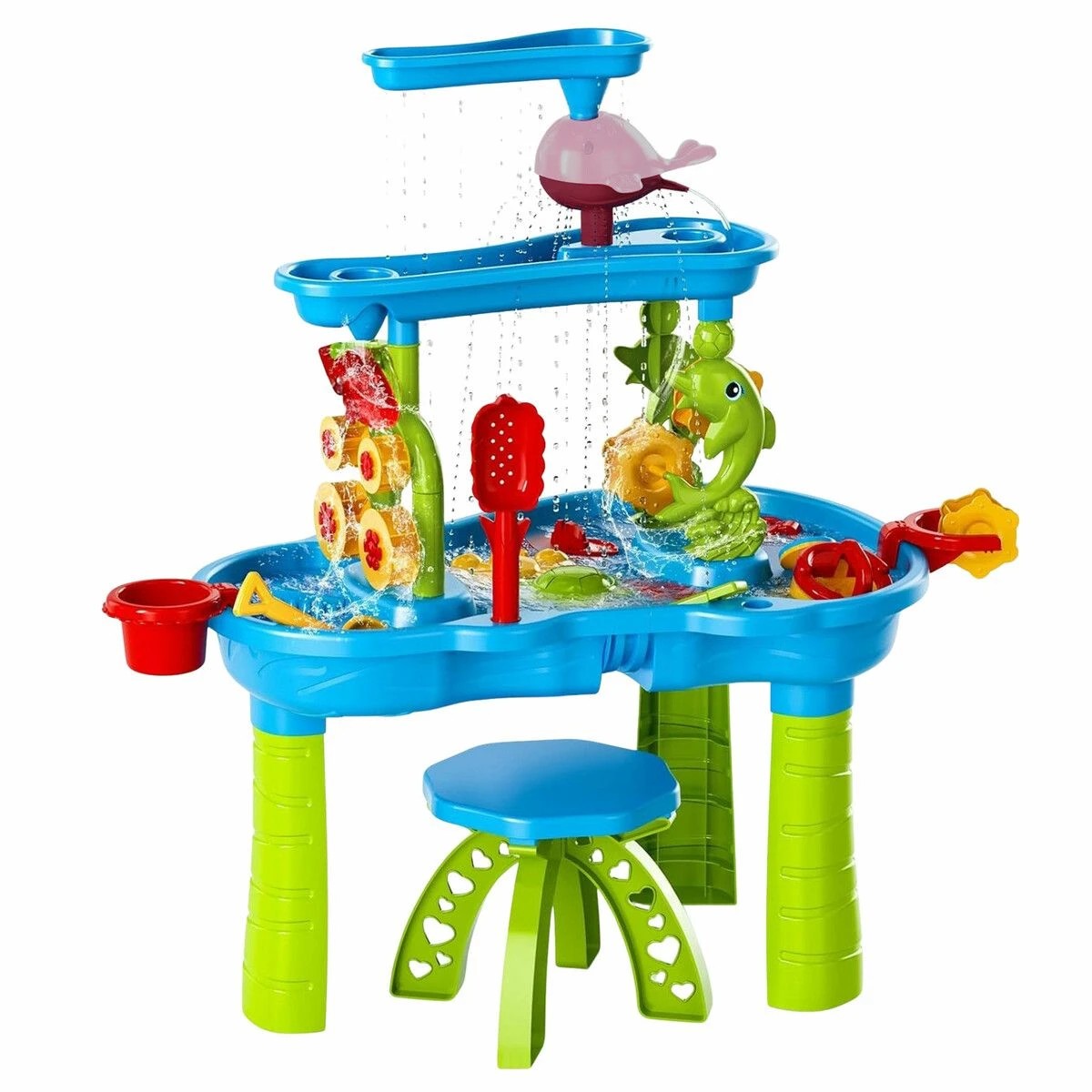 1 AUSWAY Sand Water Play Table Waterfall Pool Toys Sandpit, 1 of 4